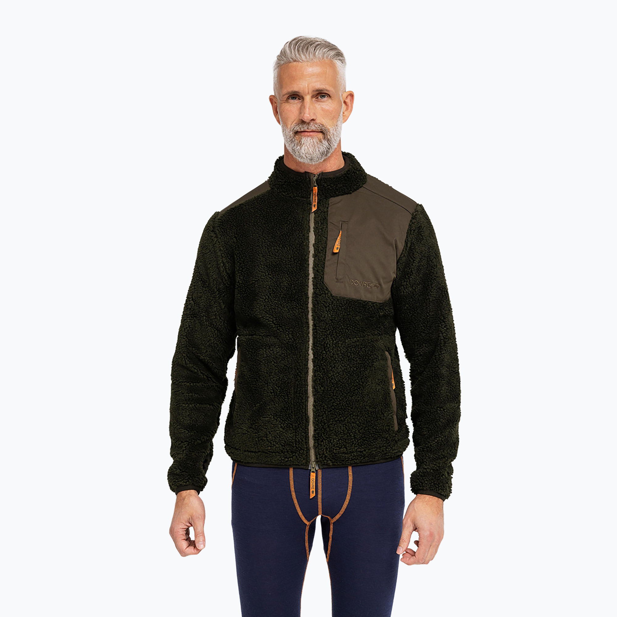 Pánska fleecová mikina Dovre Teddy Fleece green