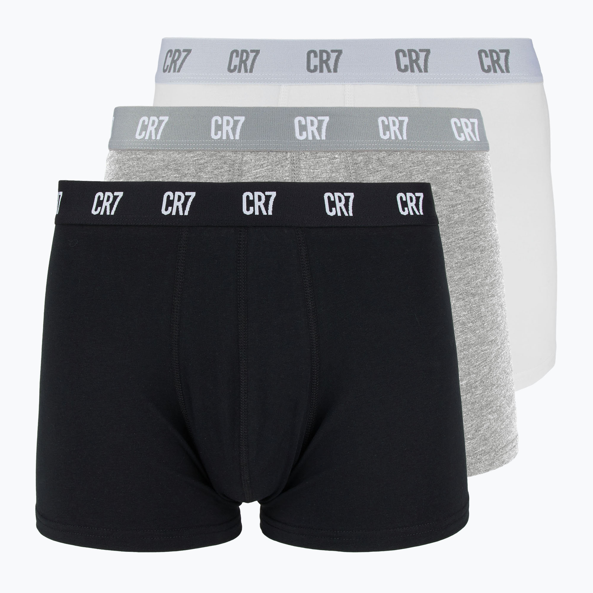 Pánske boxerky CR7 Basic Trunk 3 páry white/ greymelange/ black (Basic Trunk 300-8100-49-633)
