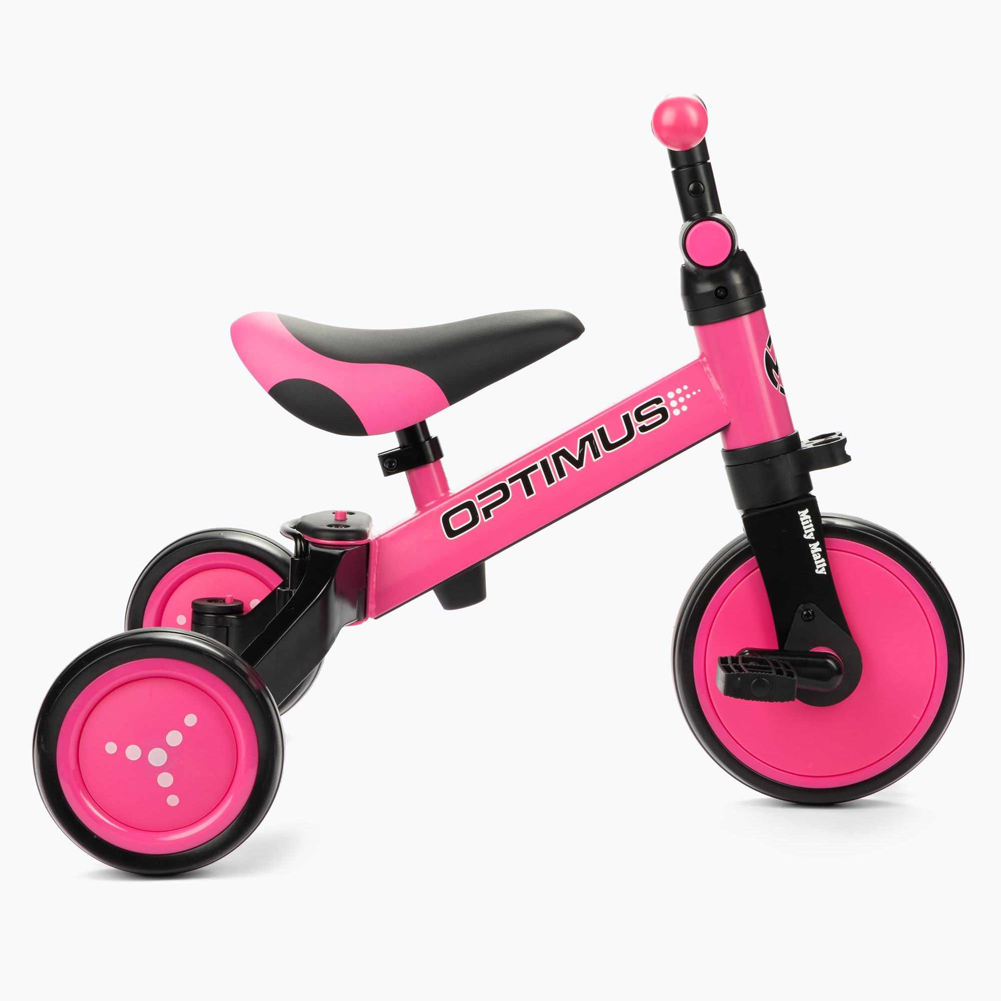 Milly Mally 3in1 Optimus pedálos kerékpár rózsaszín/fekete 2711 (3w1 Optimus 2711)