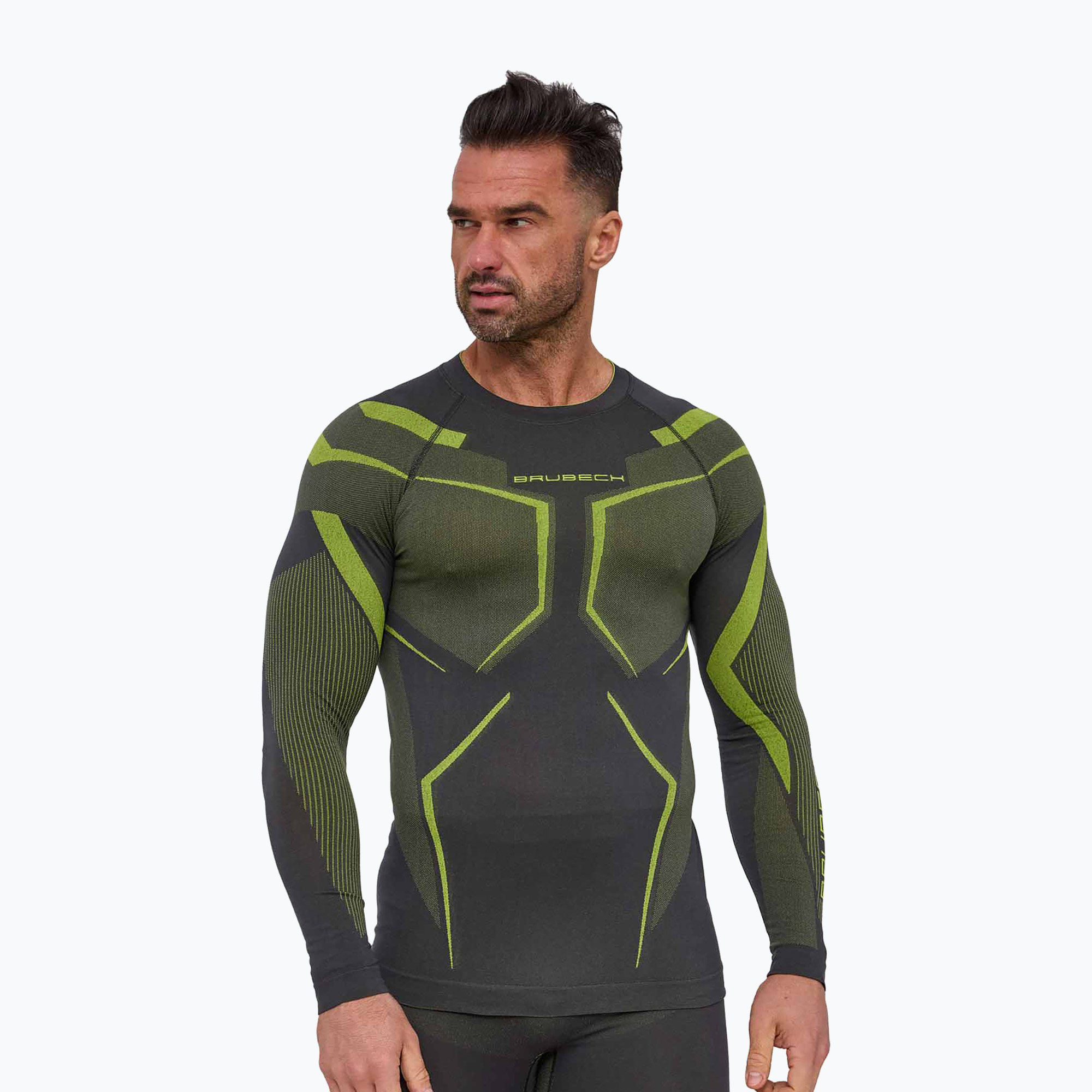 Bluza termoaktywna męska Brubeck Dry graphite/lime | WYSYŁKA W 24H | 30 DNI NA ZWROT