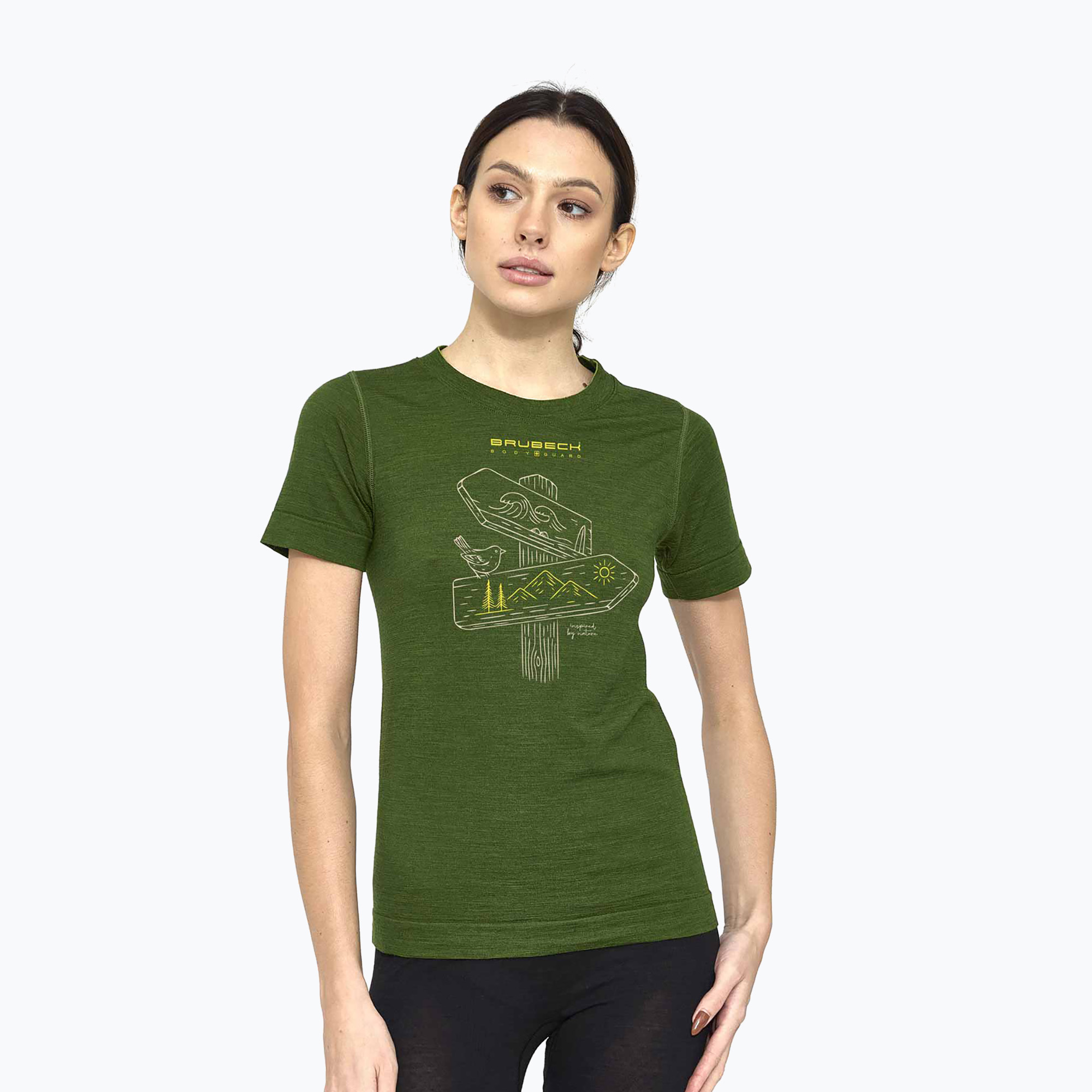 Koszulka termoaktywna damska Brubeck Outdoor Wool Pro green | WYSYŁKA W 24H | 30 DNI NA ZWROT