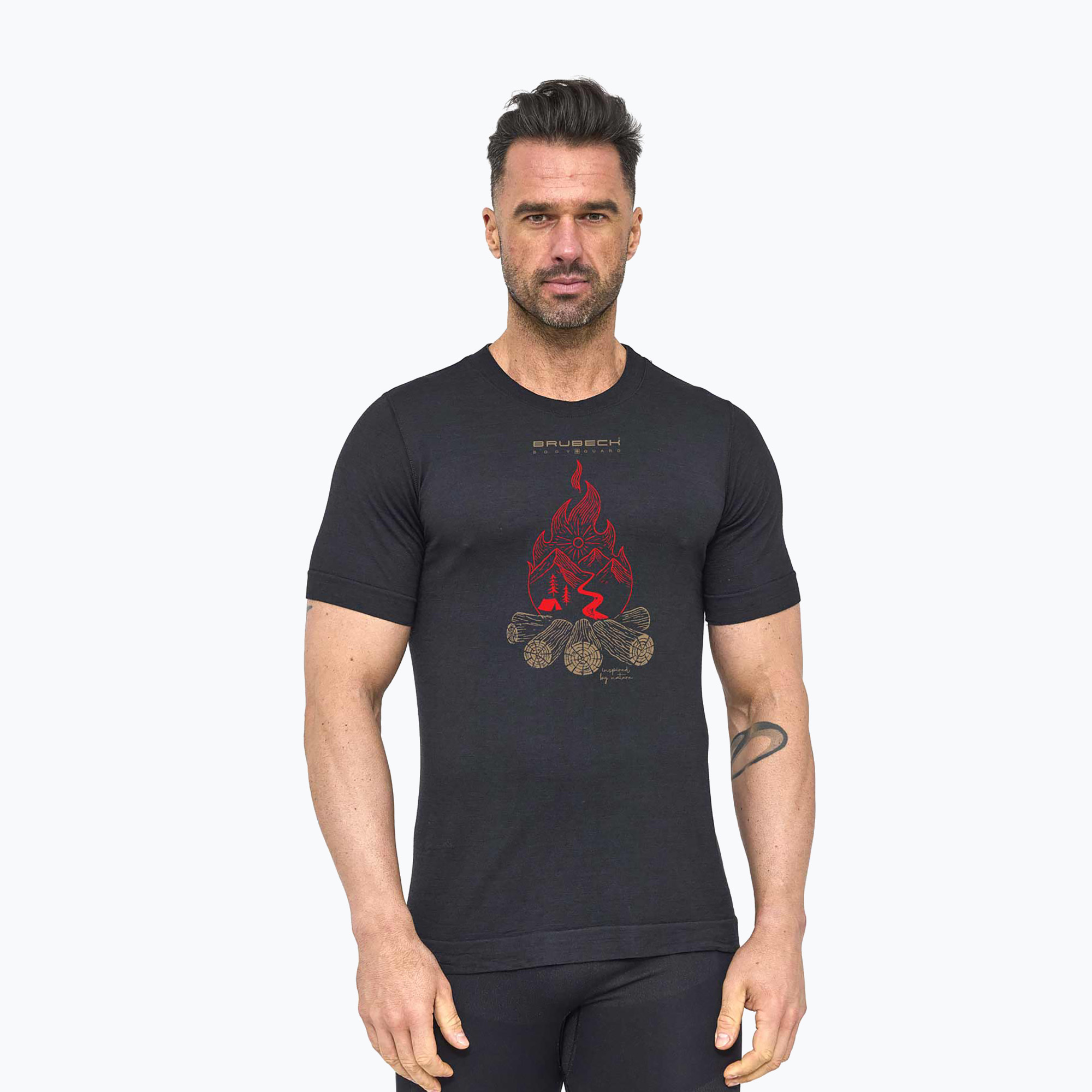 Koszulka termoaktywna męska Brubeck Outdoor Wool Pro czarny | WYSYŁKA W 24H | 30 DNI NA ZWROT