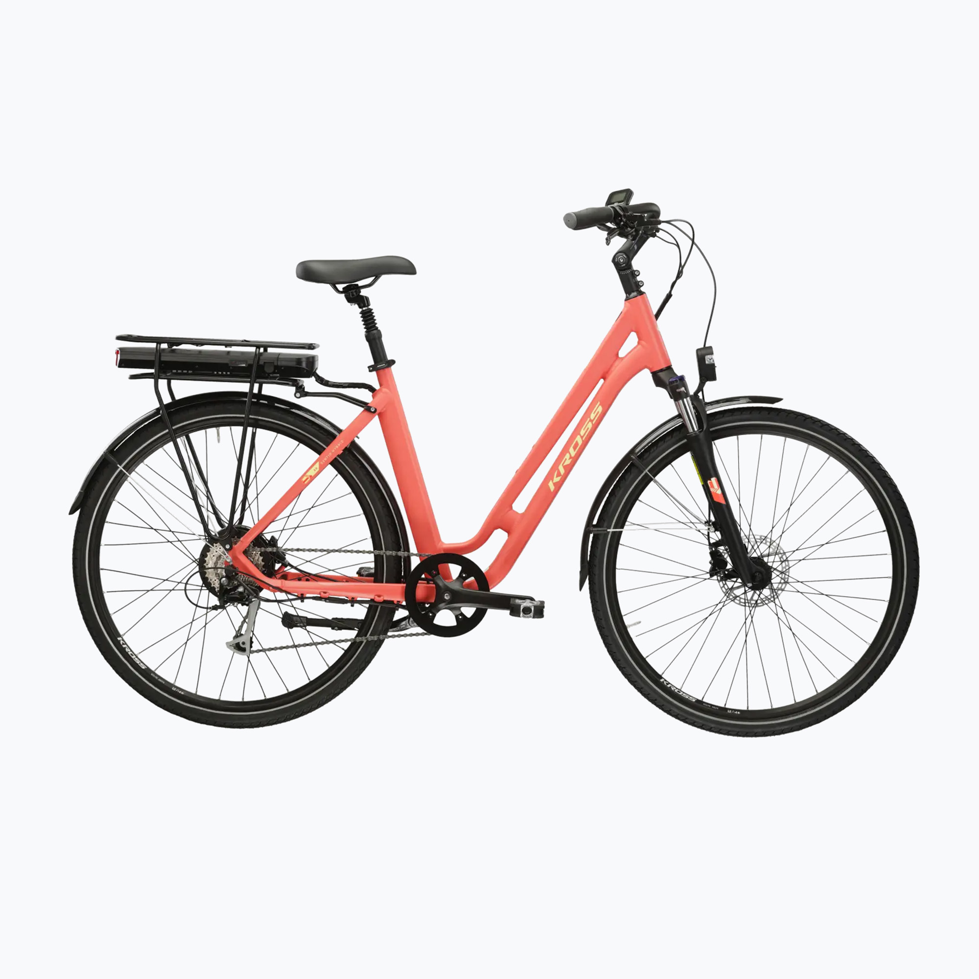 Elektrický bicykel KROSS Sentio Hybrid 2.0 el. 504 Wh coral/yellow/matte (Sentio Hybrid 2.0 el. KRSH2Z28X18U004392)