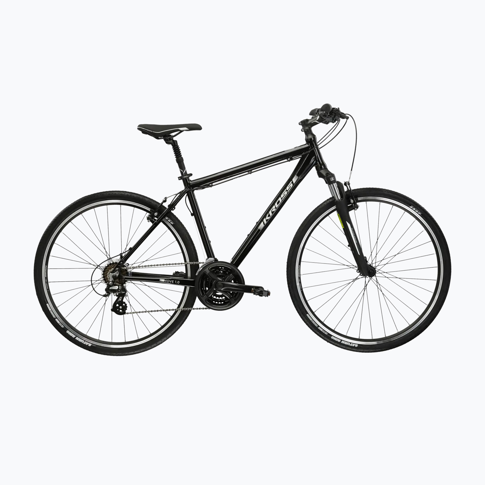 Férfi városi kerékpár KROSS Move 1.0 black/silver/gloss (Move 1.0 KRMV1Z28X17M007845)