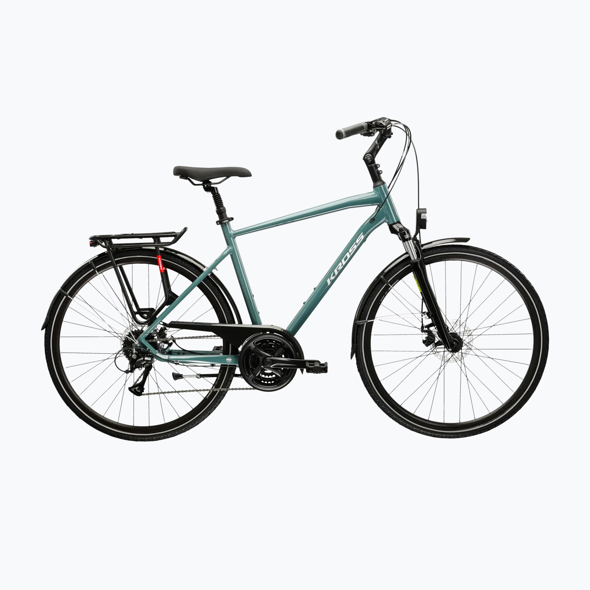 Pánsky trekingový bicykel KROSS Trans 3.0 green/silver/gloss