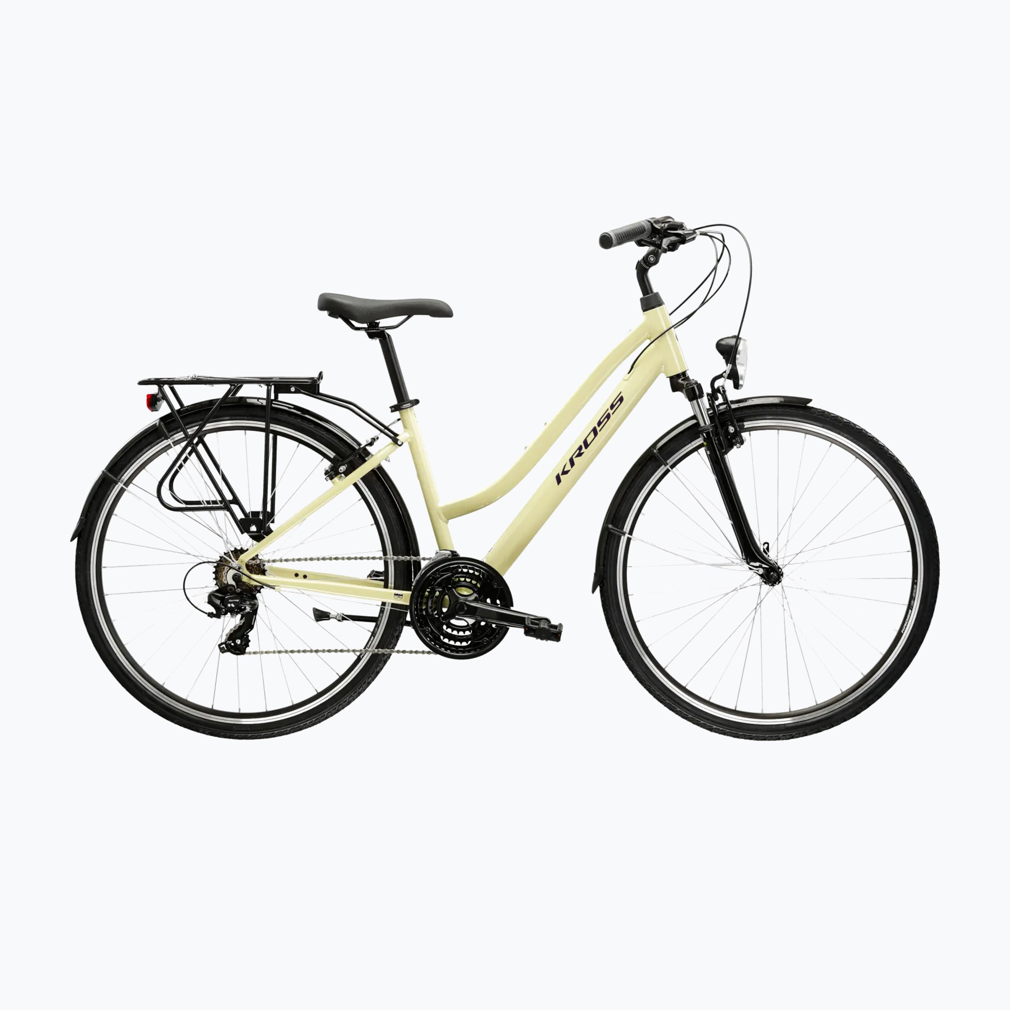 Női trekking kerékpár KROSS Trans 1.0 In beige/purple/gloss (Trans 1.0 W KRTR1Z28X15W007998)