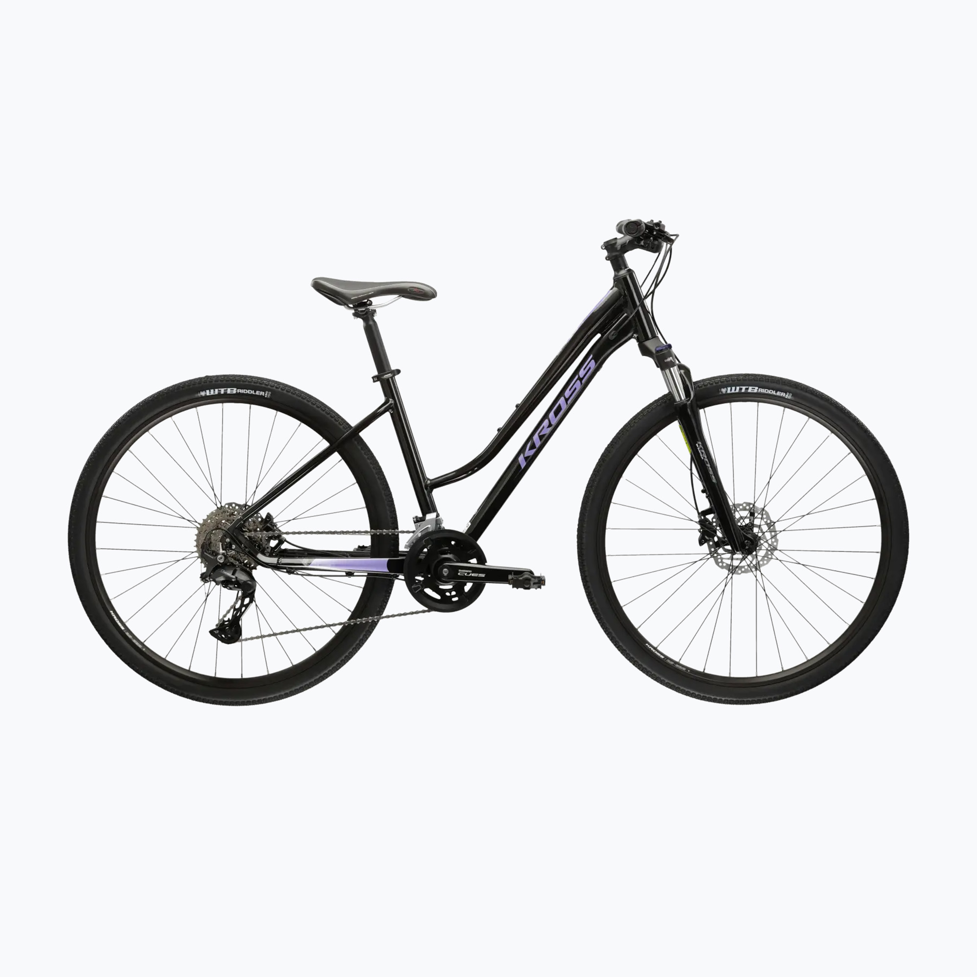 Női cross kerékpár KROSS Evado 7.0 In black/purple/gloss (Evado 7.0 W KREV7Z28X17W007969)
