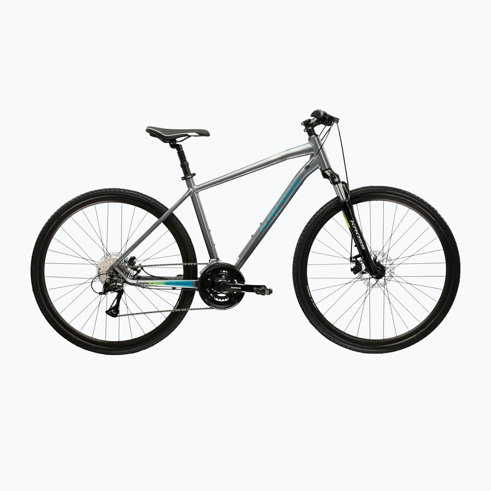 Krosový bicykel KROSS Evado 3.0 grey/teal/gloss (Evado 3.0 KREV3Z28X19M007940)
