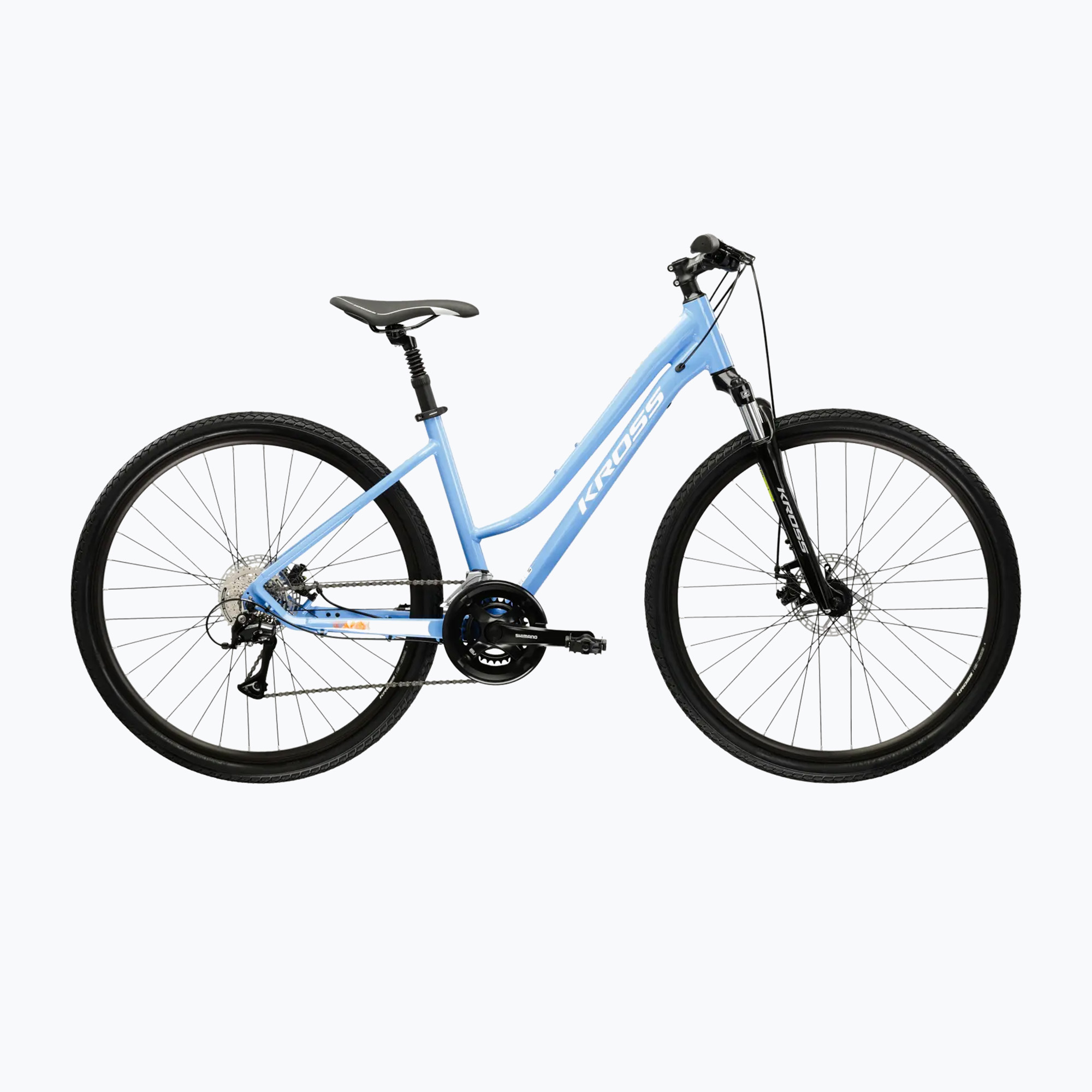 Női cross kerékpár KROSS Evado 3.0 In blue/white/gloss (Evado 3.0 W KREV3Z28X17W007938)
