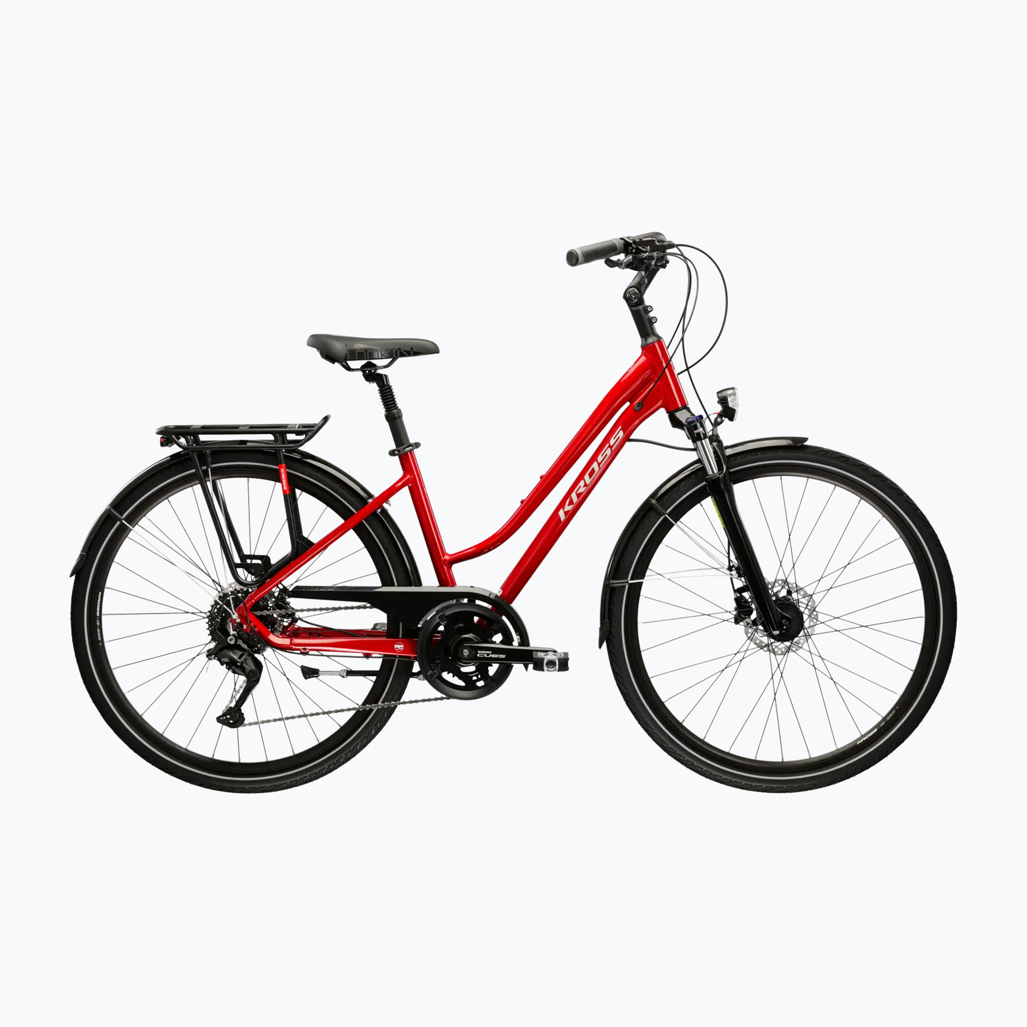 Női trekking kerékpár KROSS Trans 5.0 In red/silver/gloss (Trans 5.0 W KRTR5Z28X17W008240)