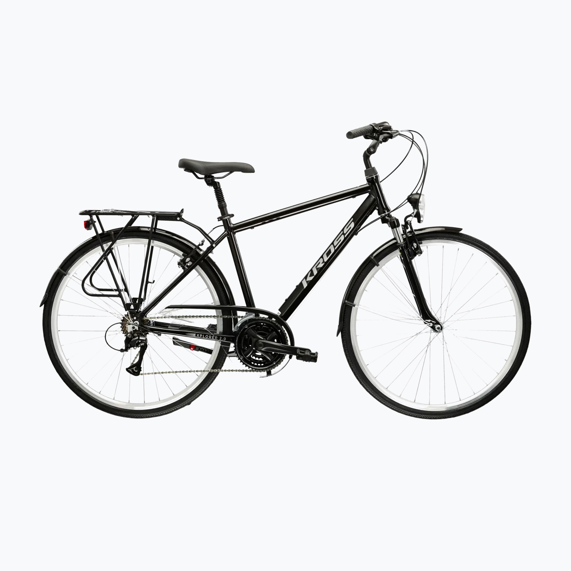 Trekingový bicykel KROSS Explorer 2.0 black/silver/gloss (Explorer 2.0 KREX2Z28X19M008495)