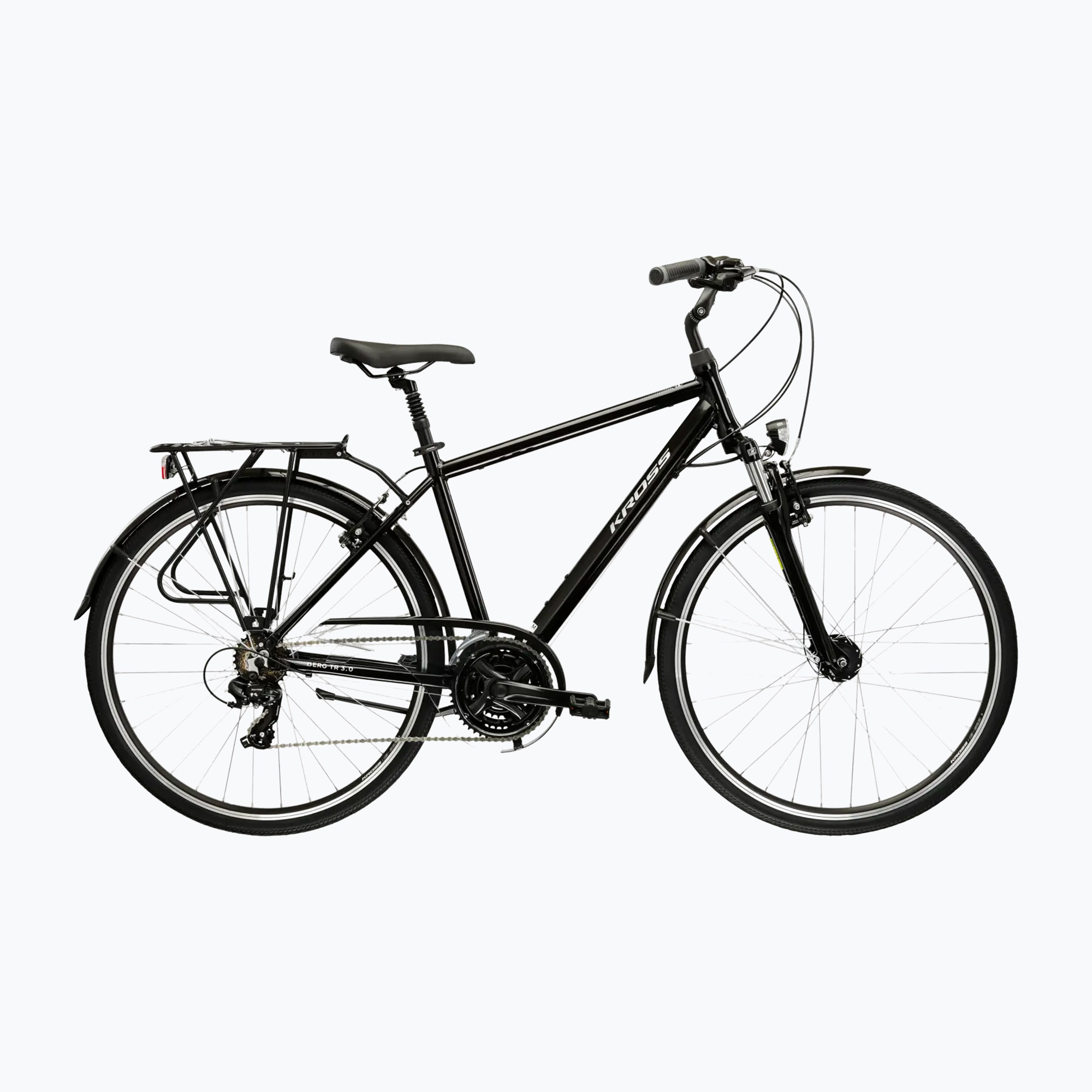 Trekking kerékpár KROSS Berg Tr 3.0 black/silver/gloss (Berg Tr 3.0 KRBGT328X19M008802)