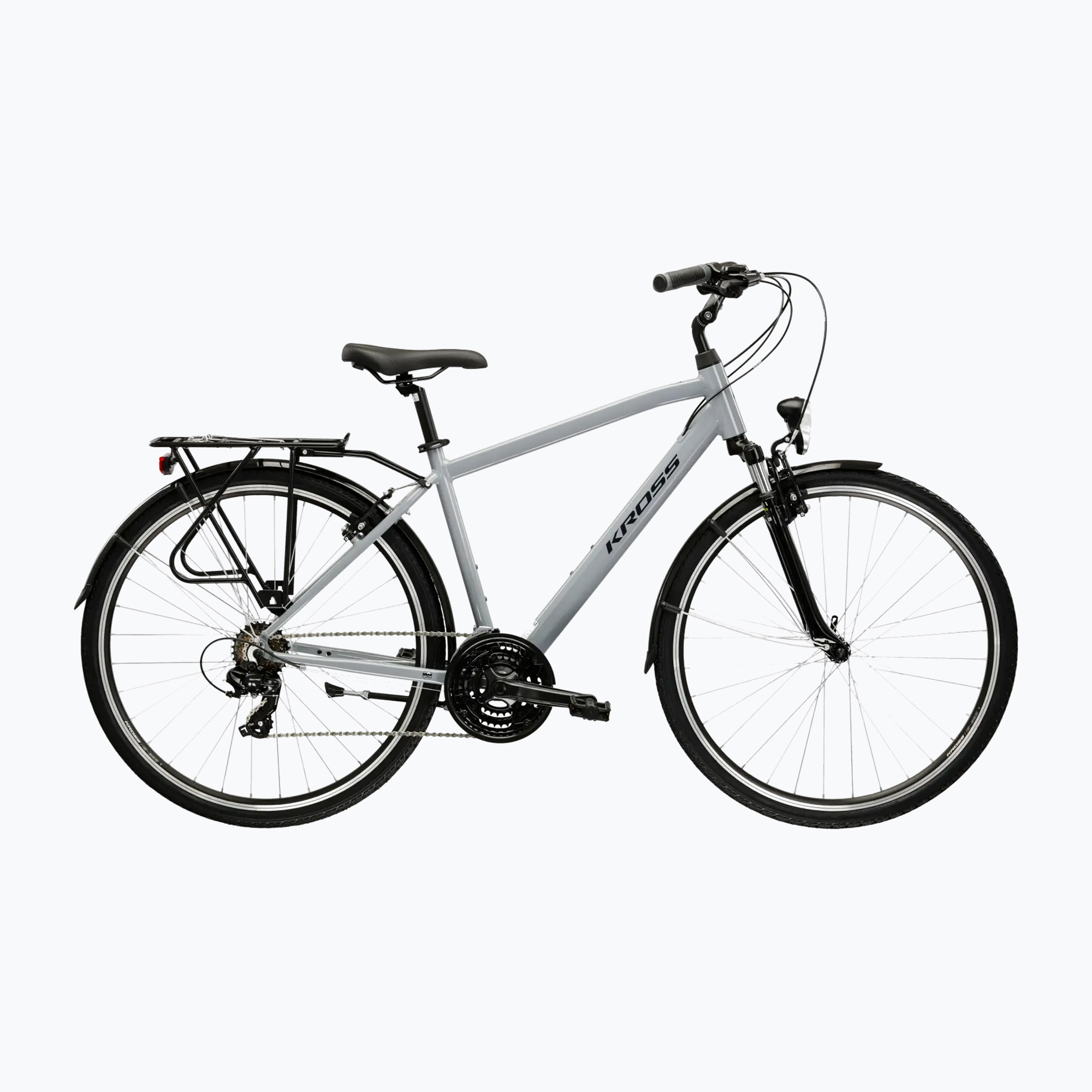 Férfi trekking kerékpár KROSS Trans 1.0 grey/black/gloss (Trans 1.0 KRTR1Z28X19M008836)