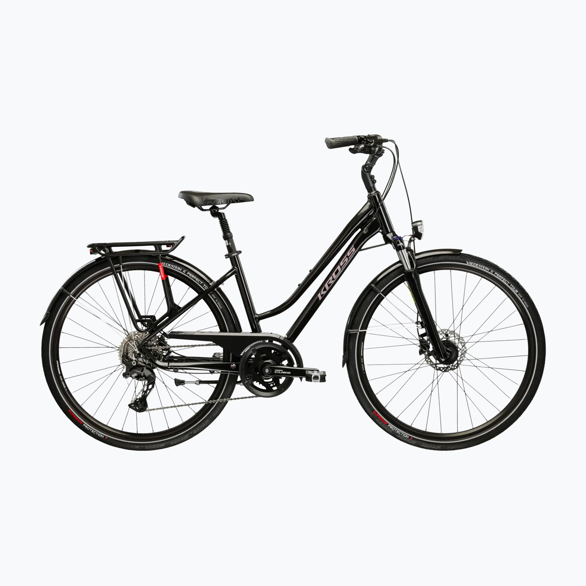 Női trekking kerékpár KROSS Trans 7.0 In black/pink/gloss (Trans 7.0 W KRTR7Z28X17W009194)