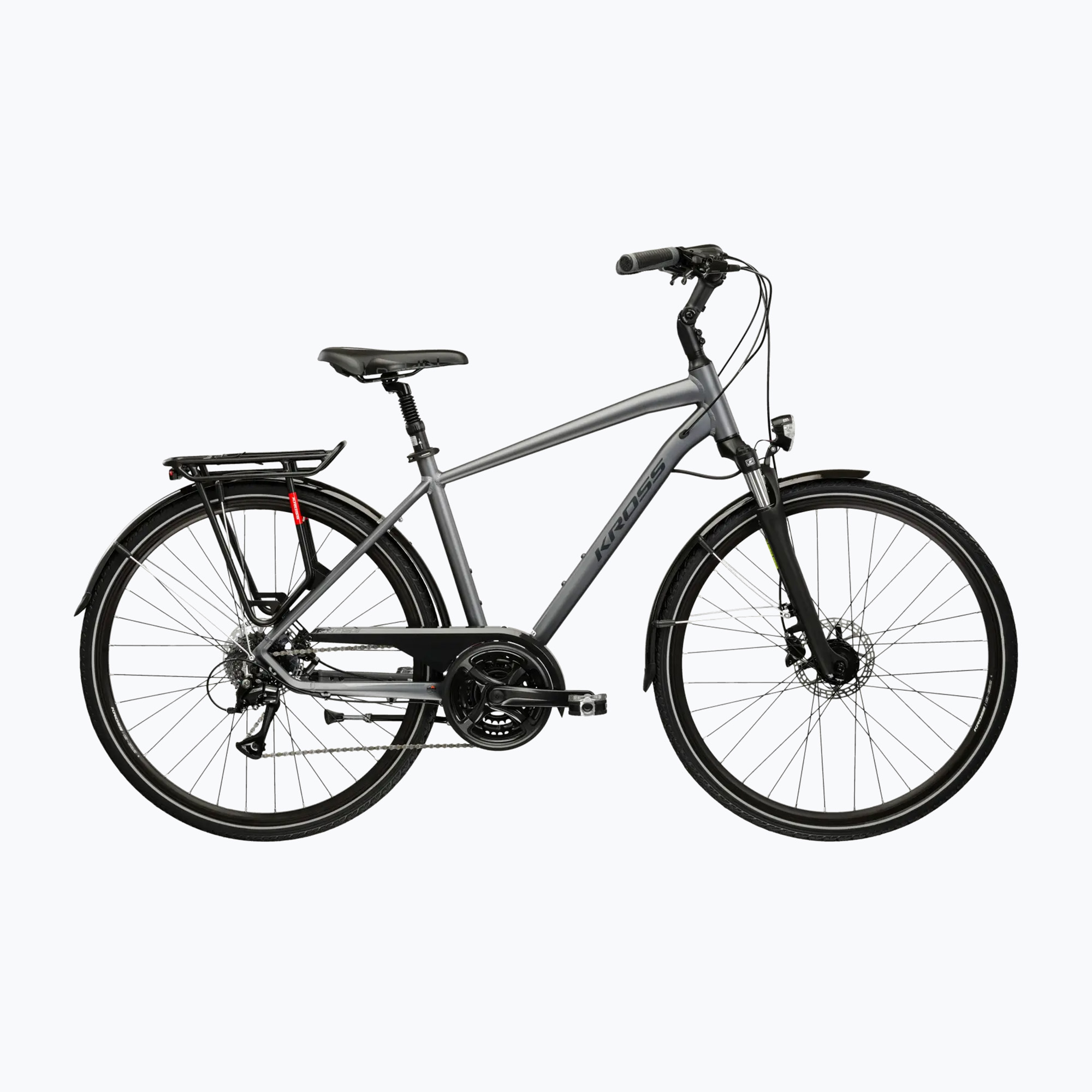 Pánsky trekingový bicykel KROSS Trans 4.0 grey/black/matte (Trans 4.0 KRTR4Z28X19M009176)