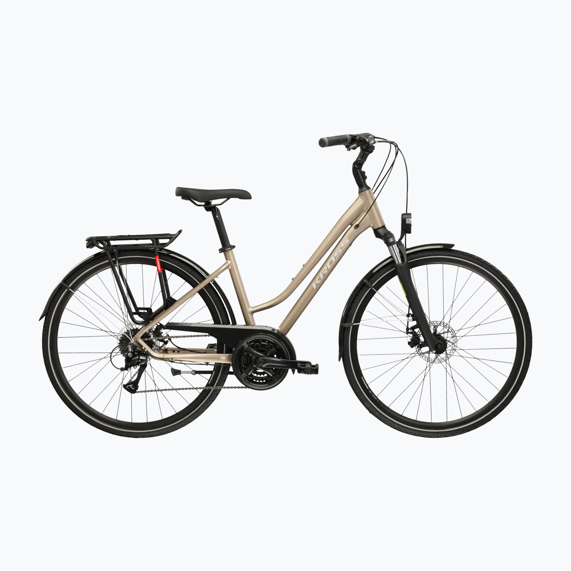 Dámsky trekingový bicykel KROSS Trans 3.0 In brown/silver/matte (Trans 3.0 W KRTR3Z28X17W009169)