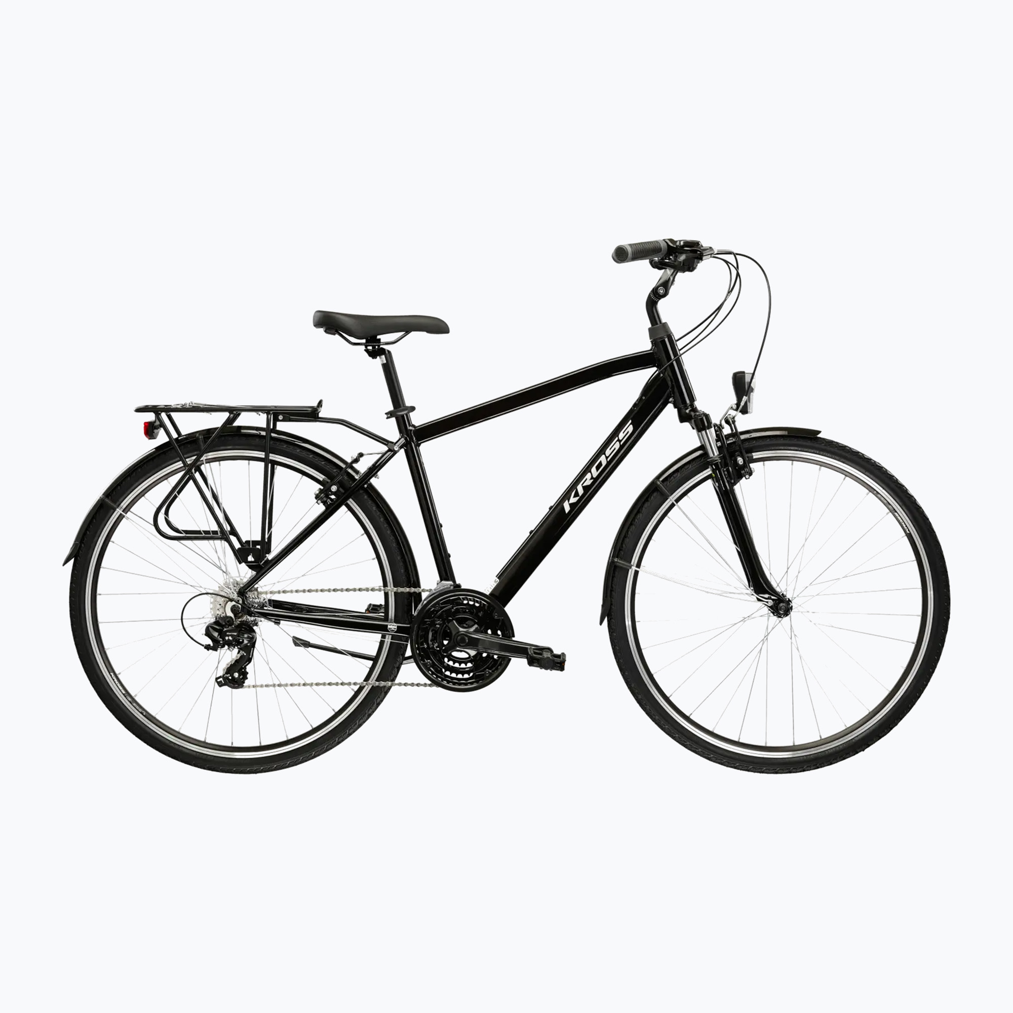 Férfi trekking kerékpár KROSS Trans 1.0 black/silver/gloss (Trans 1.0 KRTR1Z28X19M009157)