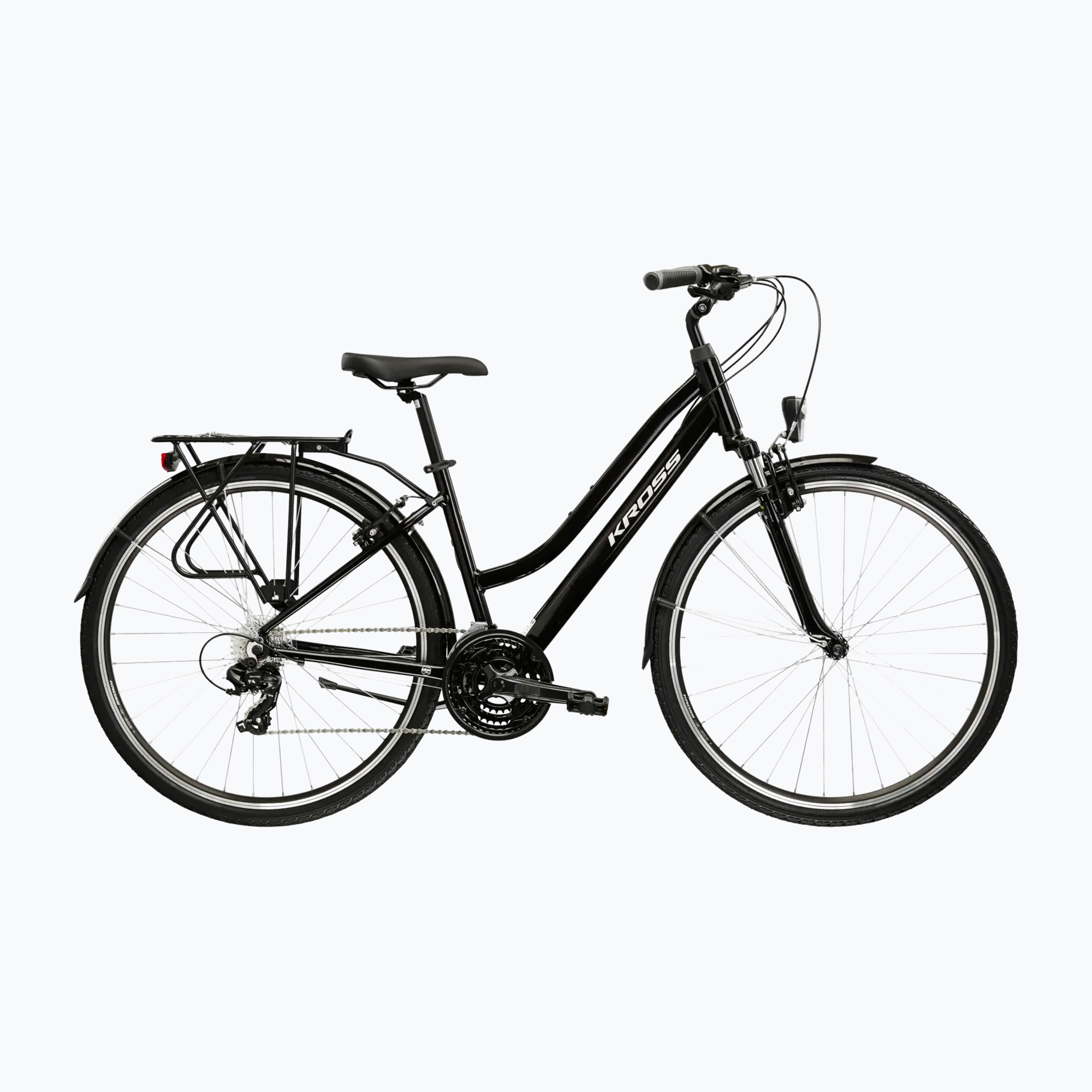 Női trekking kerékpár KROSS Trans 1.0 In black/silver/gloss (Trans 1.0 W KRTR1Z28X15W009154)