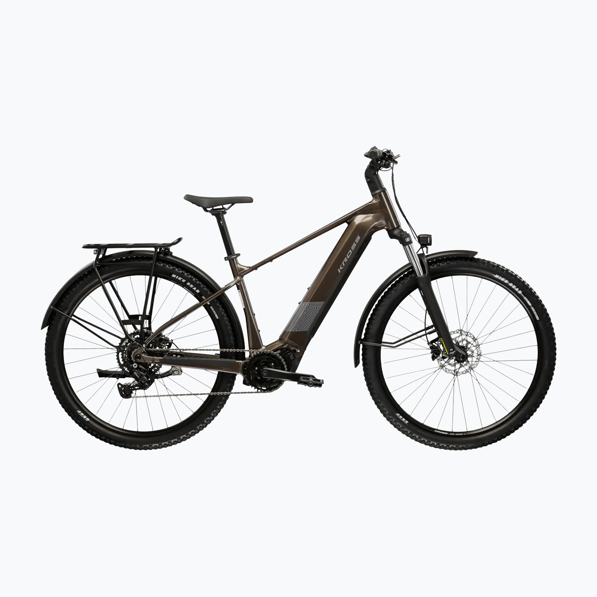 Bicicletă electrică KROSS Influx Suv Hybrid 1.0 820Wh brown/silver/gloss