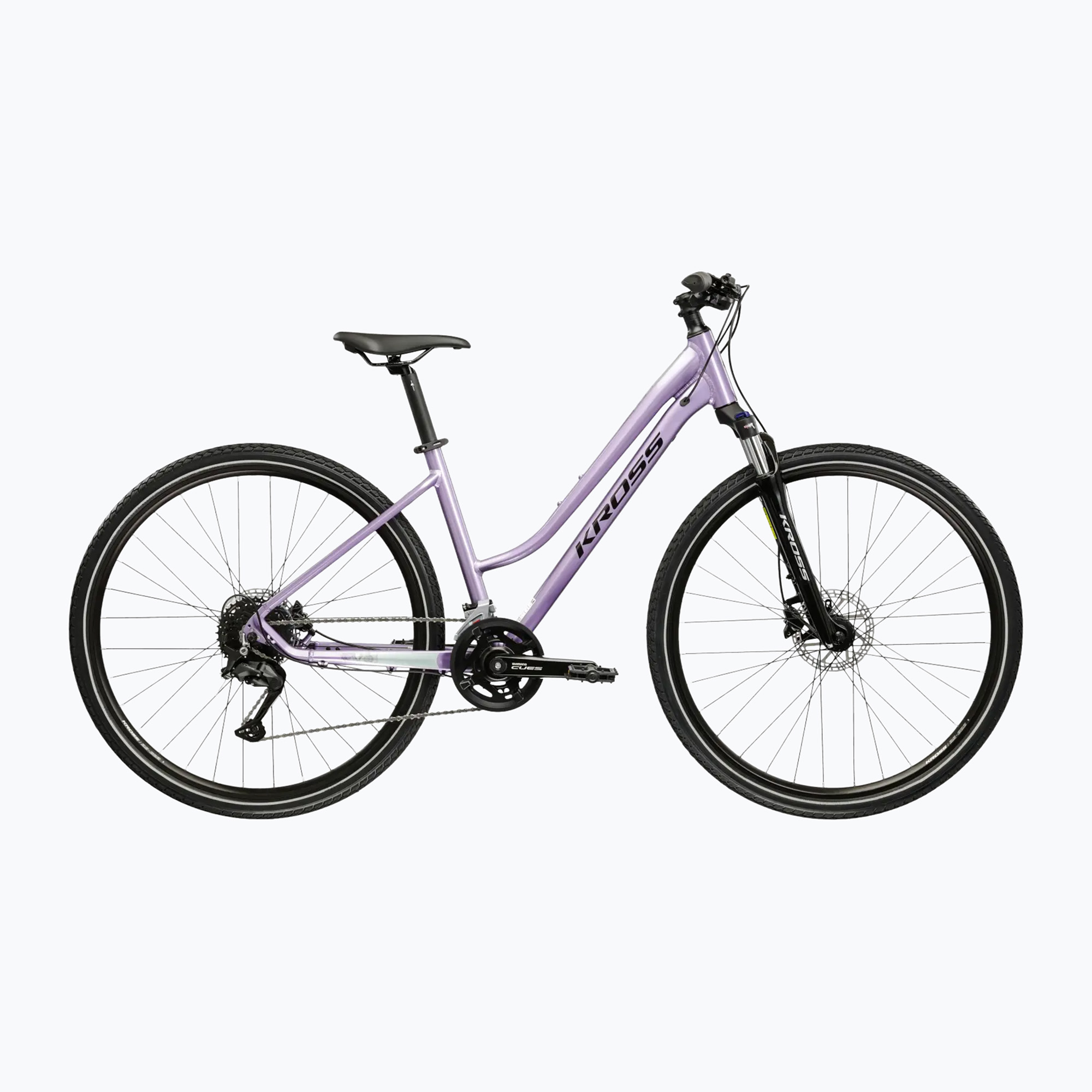 Дамски велосипед за кросфит KROSS Evado 5.0 purple/black/gloss