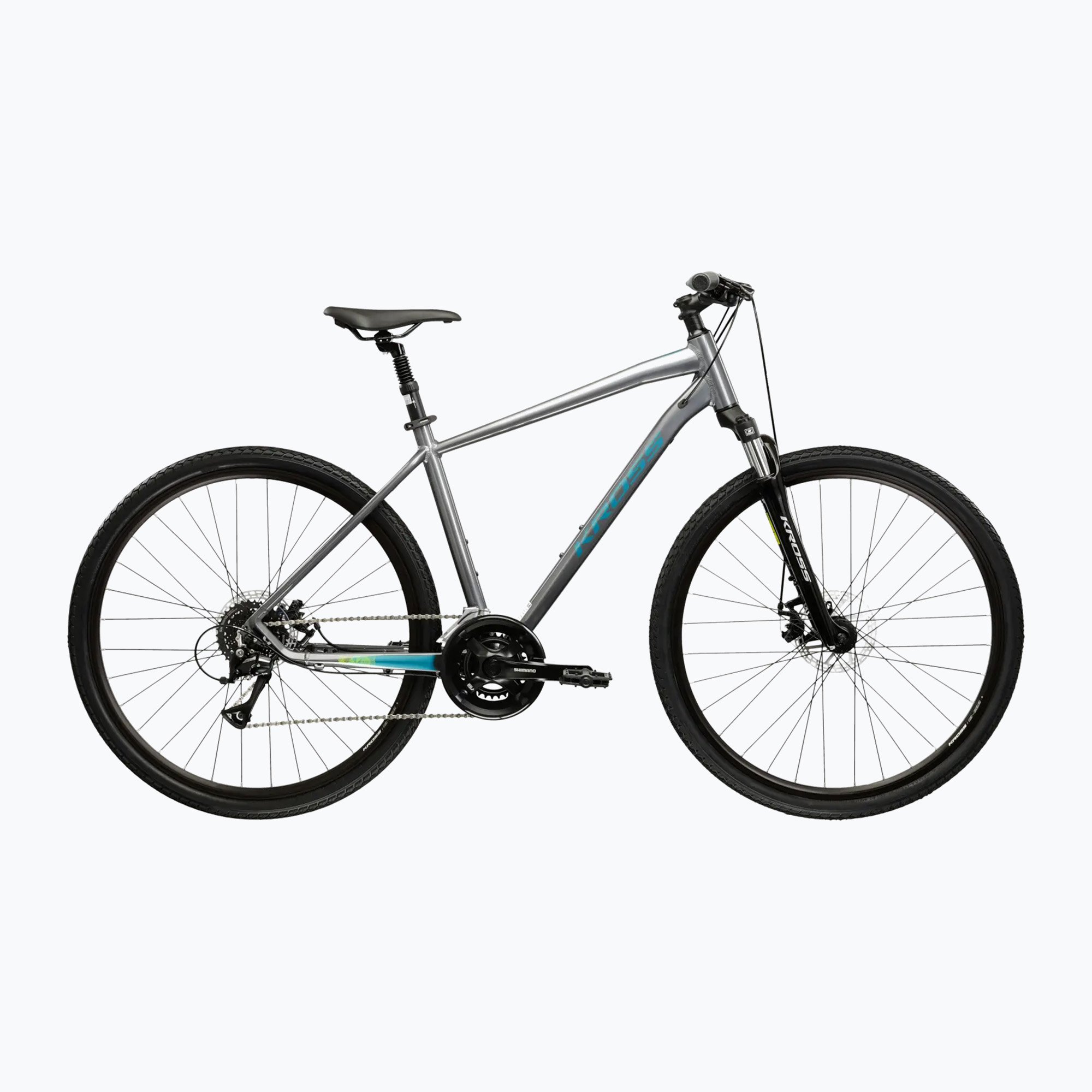 Cross kerékpár KROSS Evado 3.0 grey/teal/gloss (Evado 3.0 KREV3Z28X19M008923)