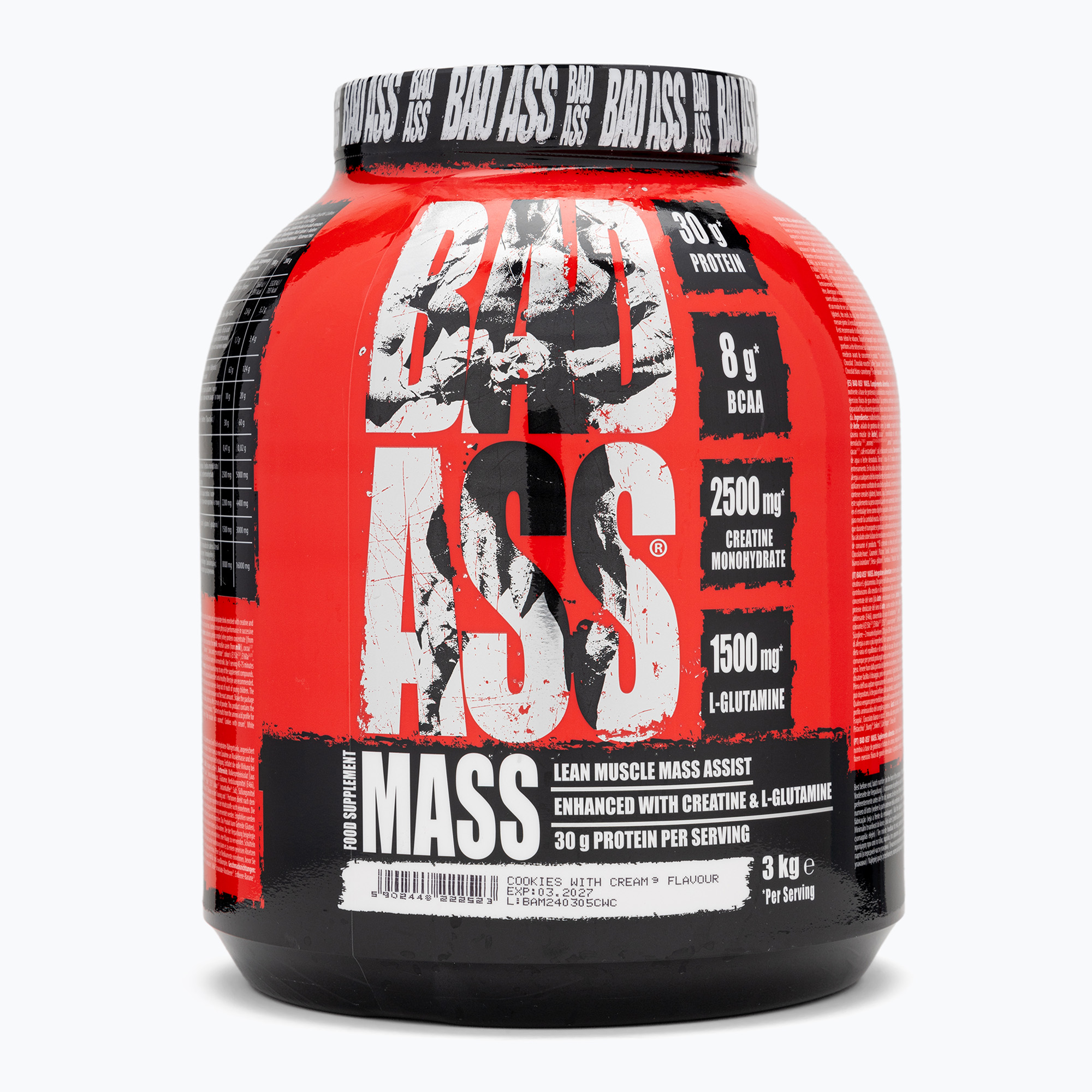 Fitness Authority Gainer Bad Ass Mass 3 kg biscotti con panna (3 kg) (Bad Ass Meal BA-BAP000144R1.1)