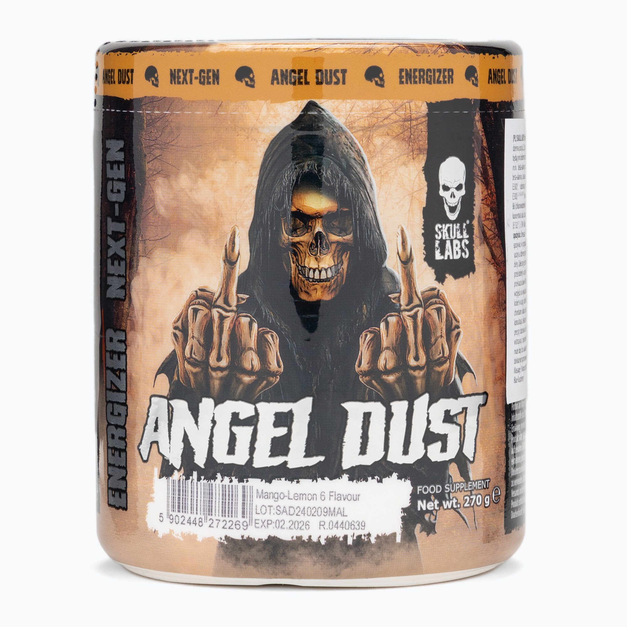 Edzés előtti táplálékkiegészítő Fitness Authority Skull Labs Ange Dust 270 g mango/lemon (Skull Labs Ange Dust SL-SLP000160R1.1)