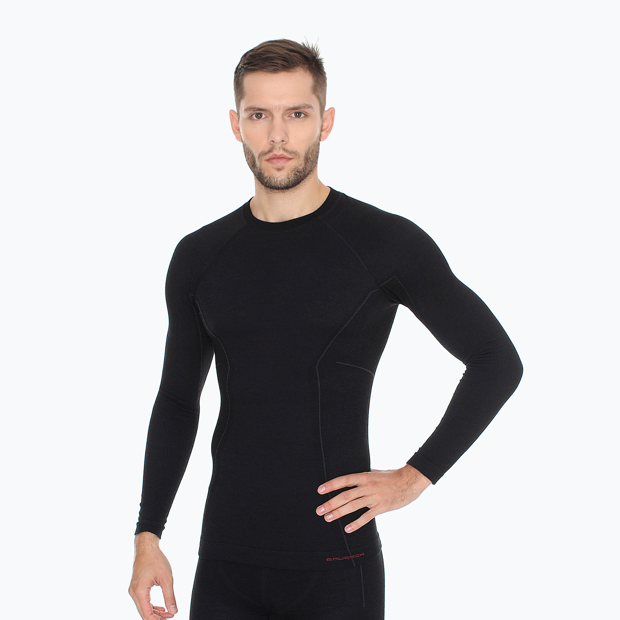 Men's Brubeck Active Wool 9935 thermal T-shirt black LS12820 (XL)