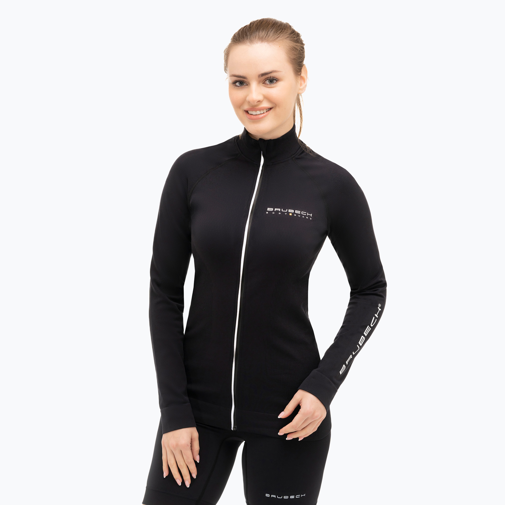 Ladies' thermal sweatshirt Brubeck LS1352 Athletic black / black (M)