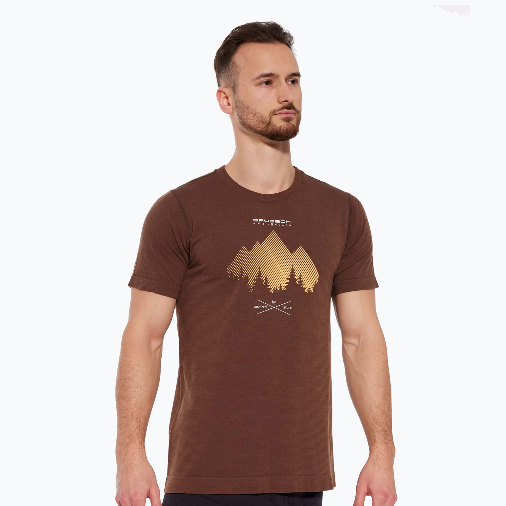 Koszulka termoaktywna męska Brubeck Outdoor Merino Wool Pro brązowy/góry 11 