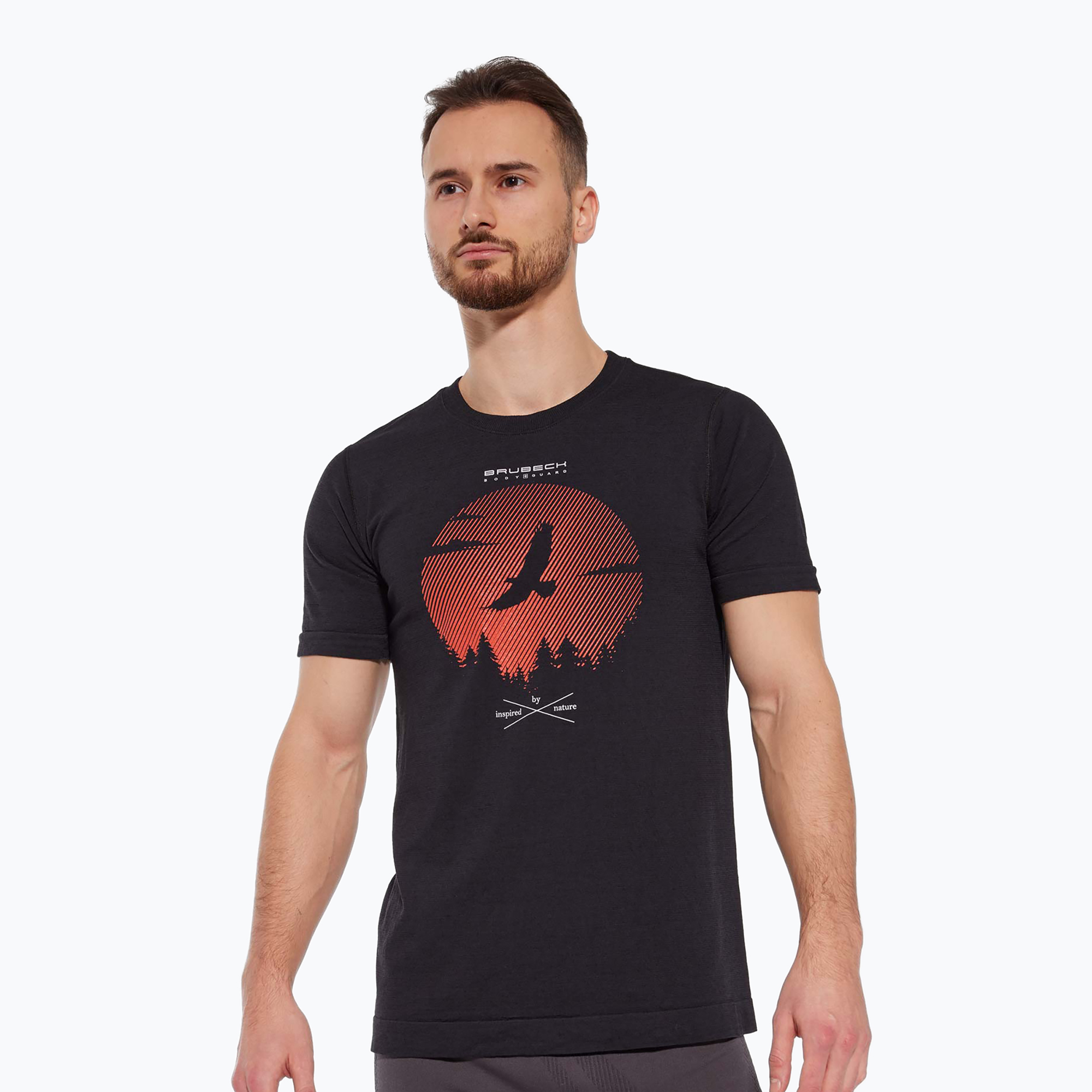 Koszulka termoaktywna męska Brubeck Outdoor Merino Wool Pro SS black/bear 2 | WYSYŁKA W 24H | 30 DNI NA ZWROT