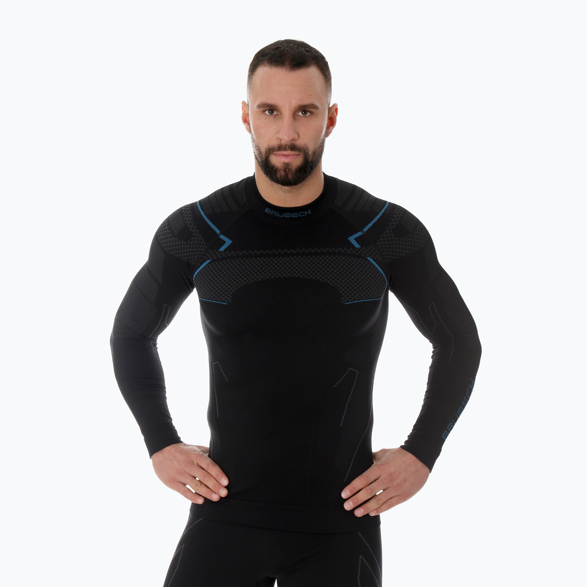 Bluza termoaktywna męska Brubeck Thermo czarny/niebieski | WYSYŁKA W 24H | 30 DNI NA ZWROT