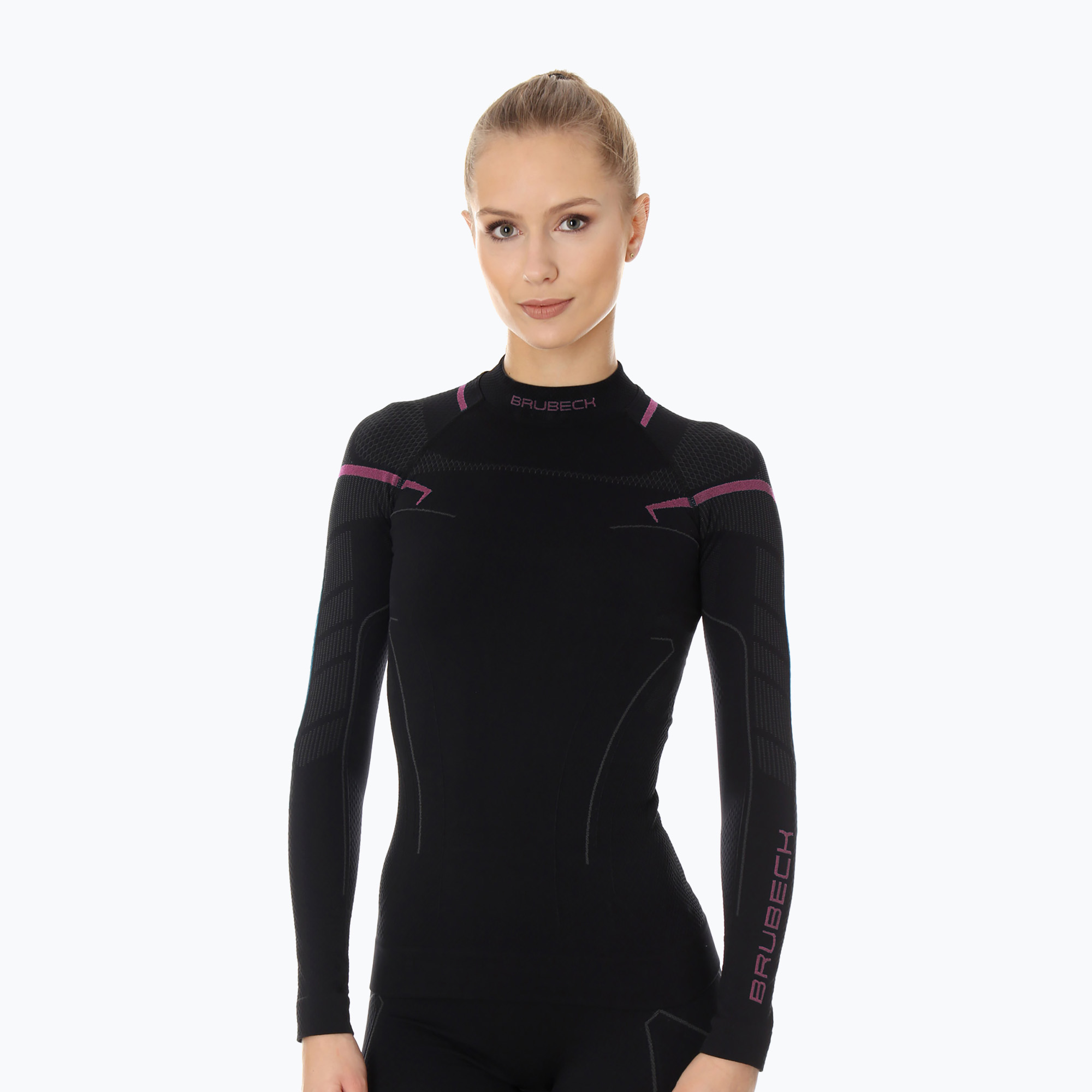 Bluza termoaktywna damska Brubeck Thermo czarny/różowy | WYSYŁKA W 24H | 30 DNI NA ZWROT