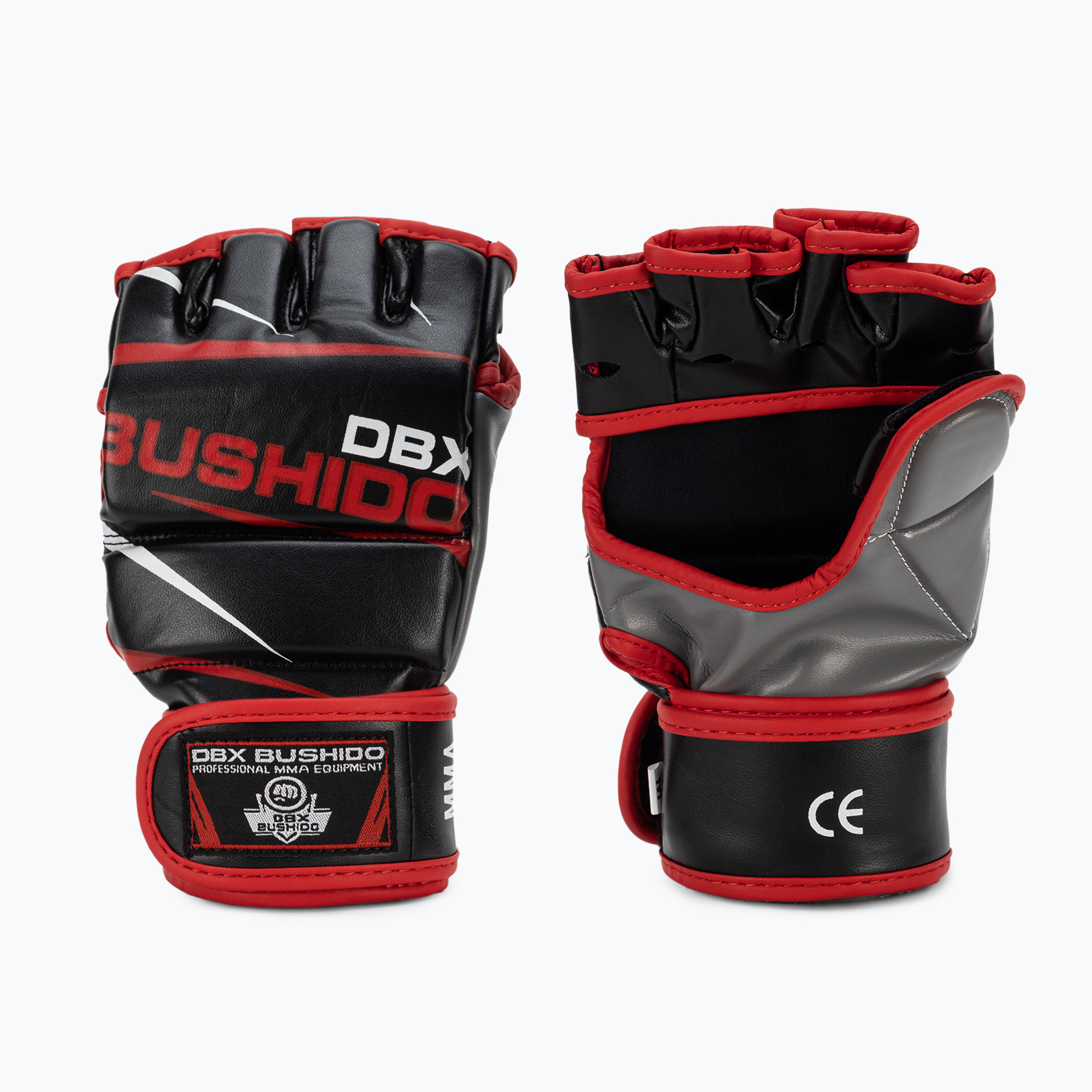 Guanti da allenamento per MMA e allenamento al sacco DBX BUSHIDO nero-rosso E1V6-M (M) (E1V6)