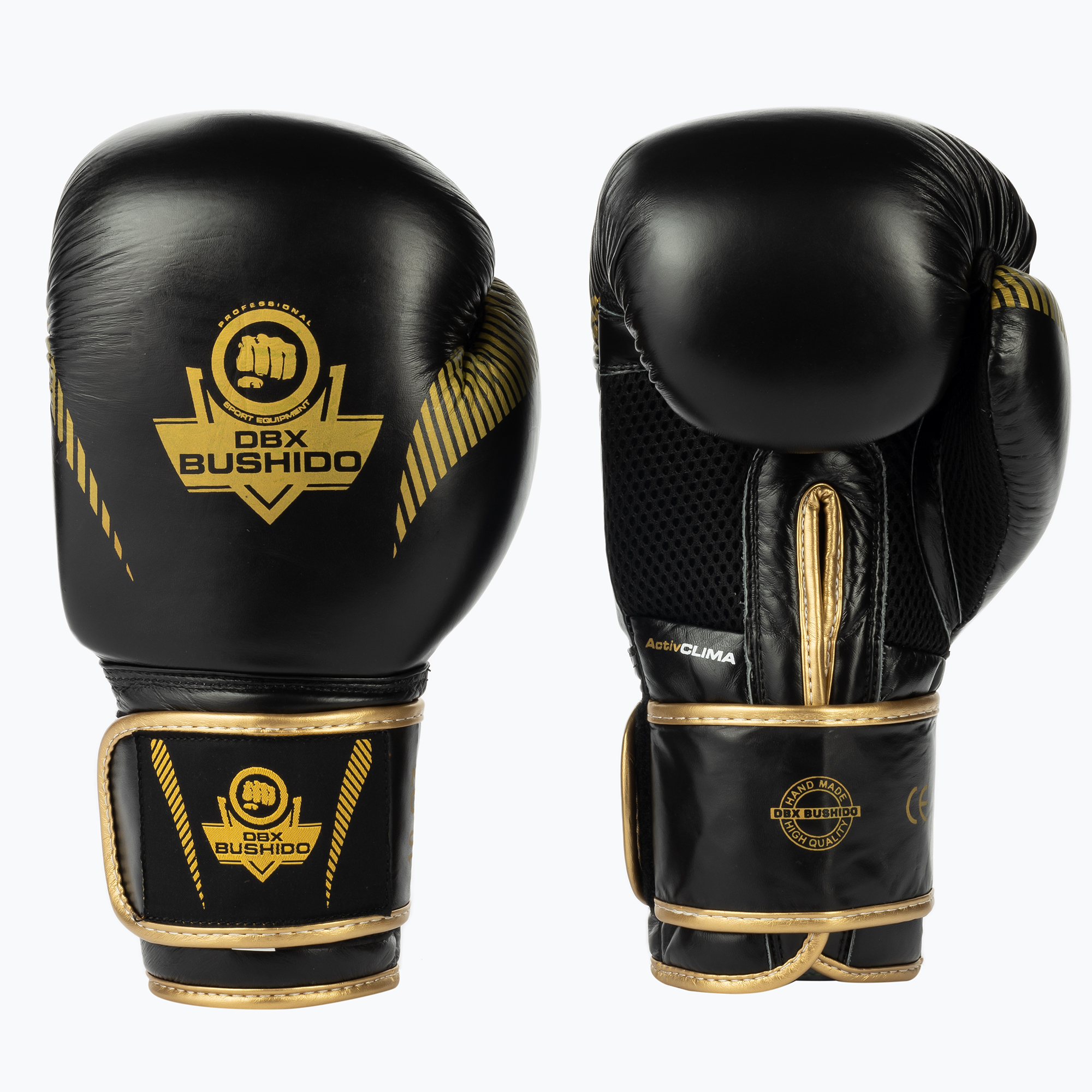 Guanti da boxe DBX BUSHIDO in pelle naturale nera B-2v13