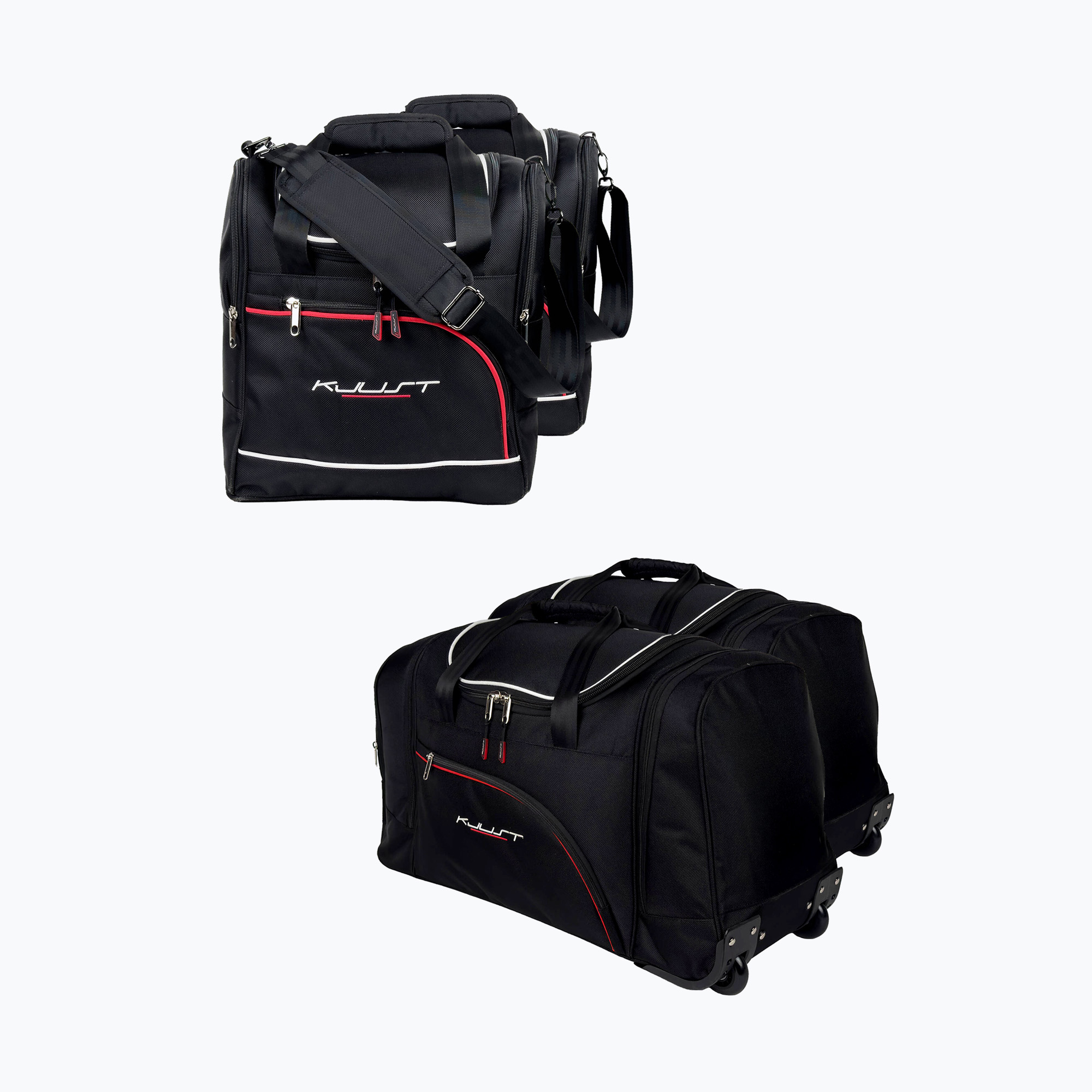 KJUST Set di borse per bagagliaio Nissan GT-R 2007+ 4 pezzi nero.