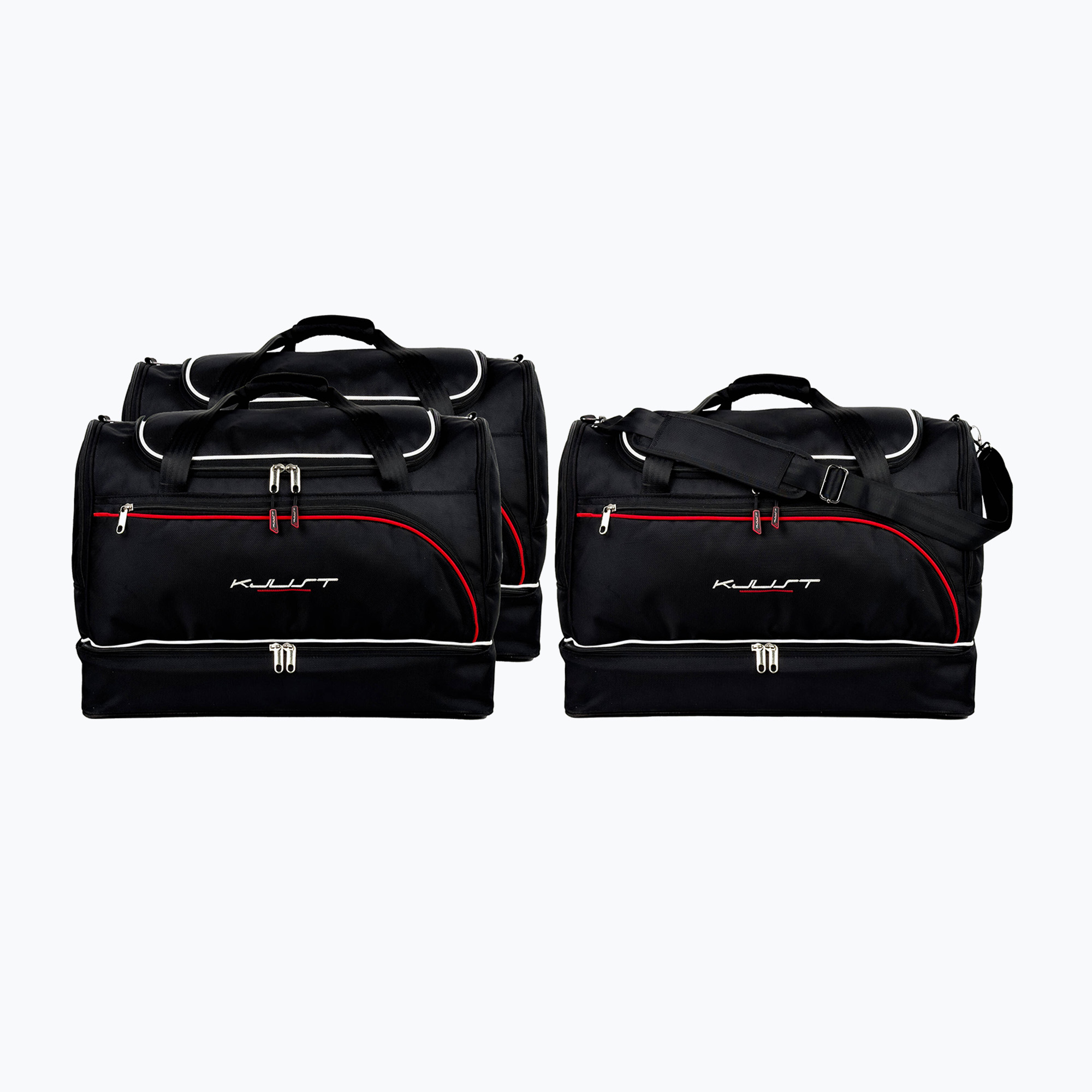 KJUST Audi A1 set borsa bagagliaio 2018+ 3 pezzi nero (Audi A1 7004092)