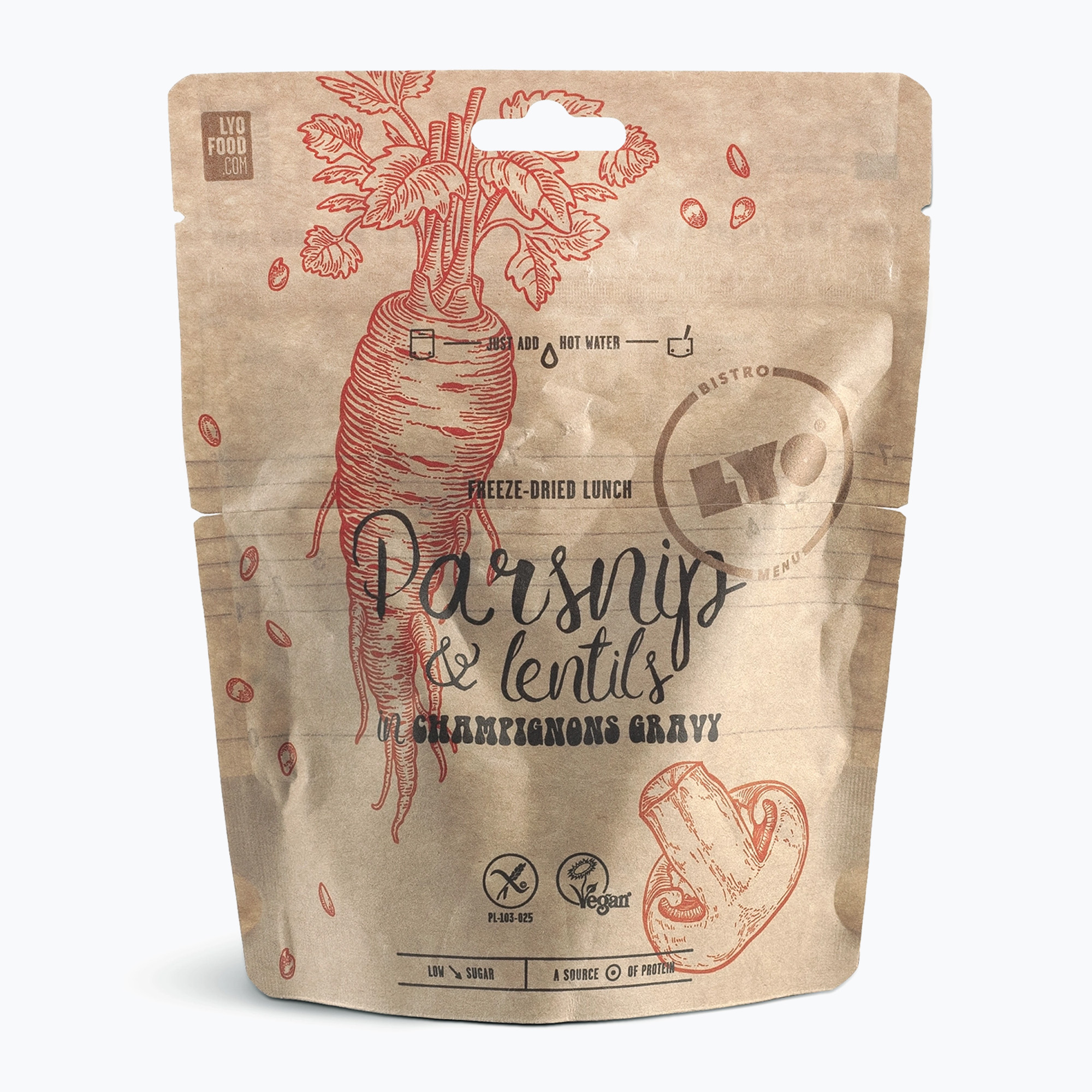 Лиофилизирани храни LYOFOOD Пащърнак и леща в гъбен сос 270 g