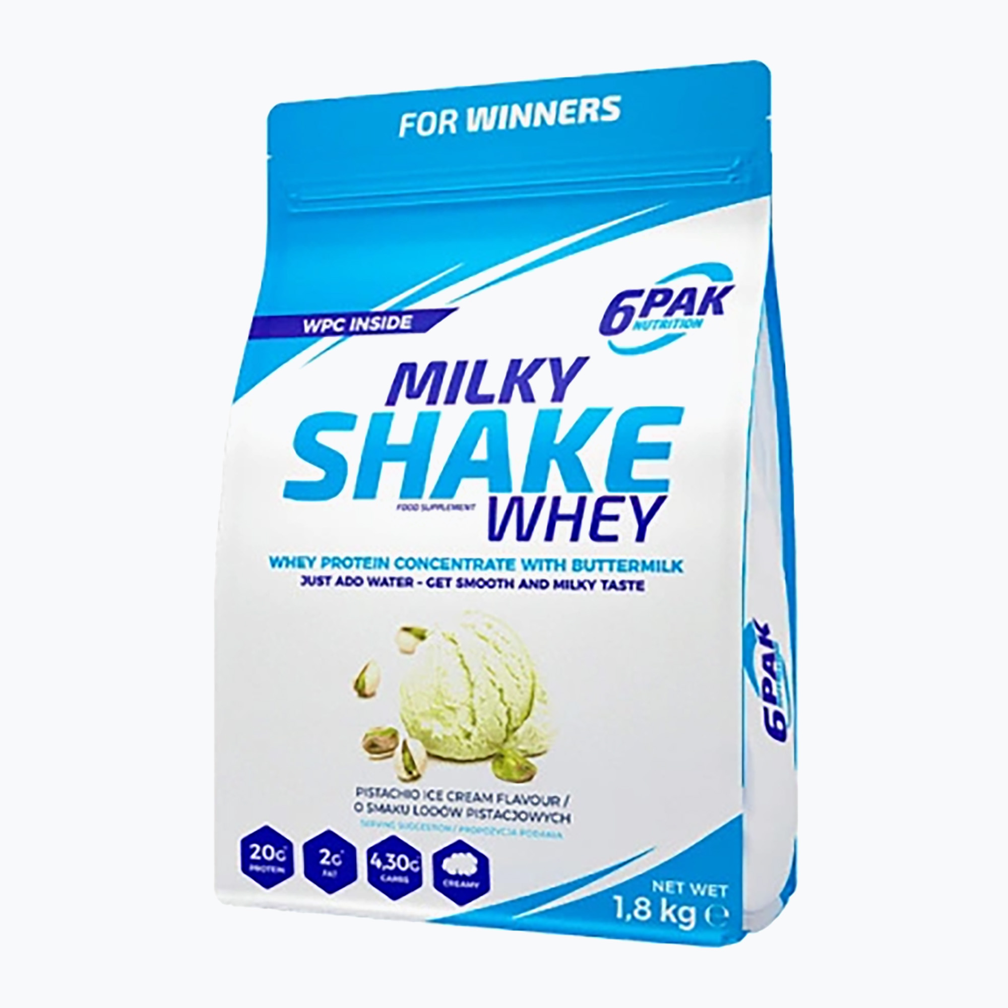 Whey 6PAK Milky Shake 1800 g Pistachio Ice Cream (Whey Milky Shake PAK/033)