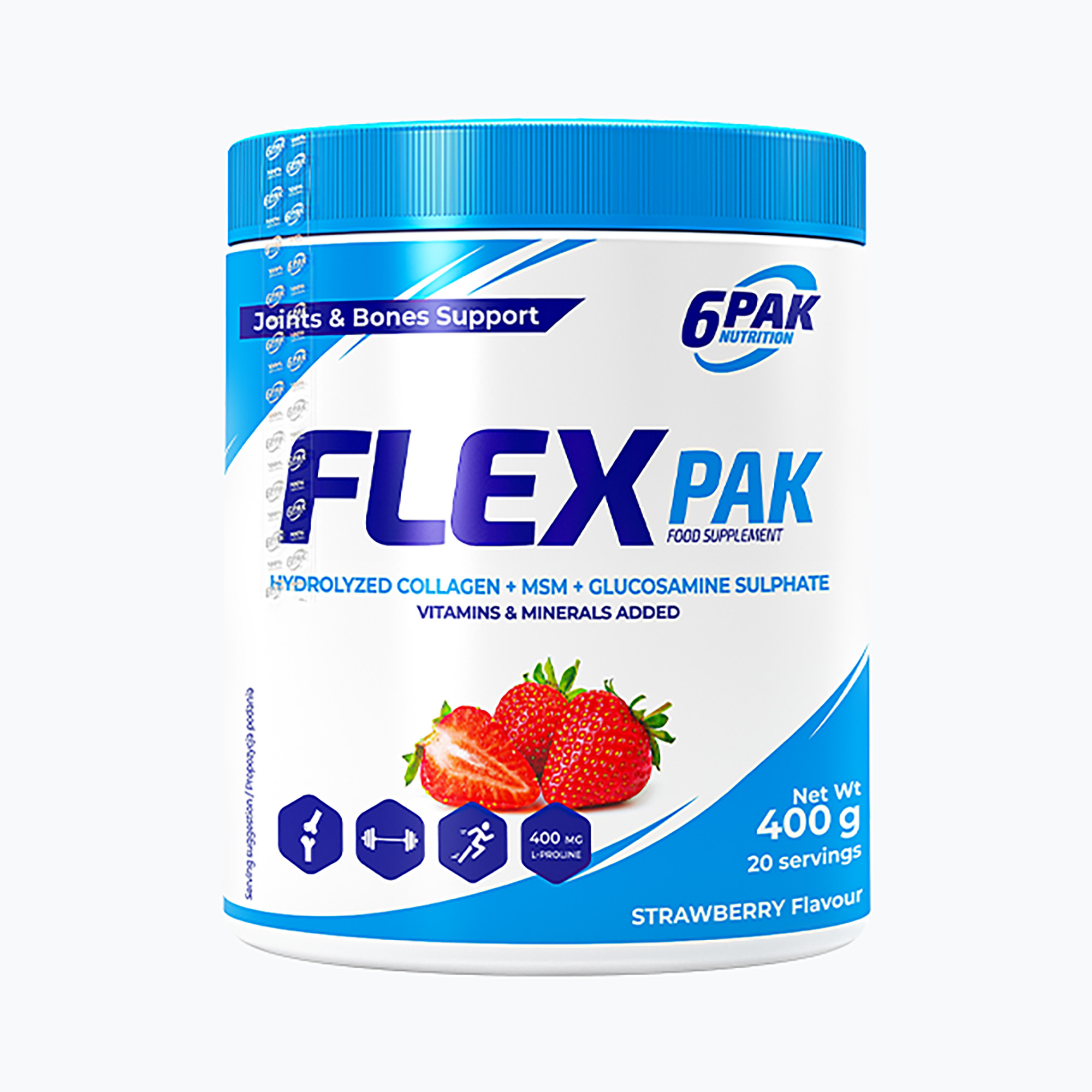 Supliment 6PAK Flex Pak 400 g Căpșuni (Flex Pak PAK/313)
