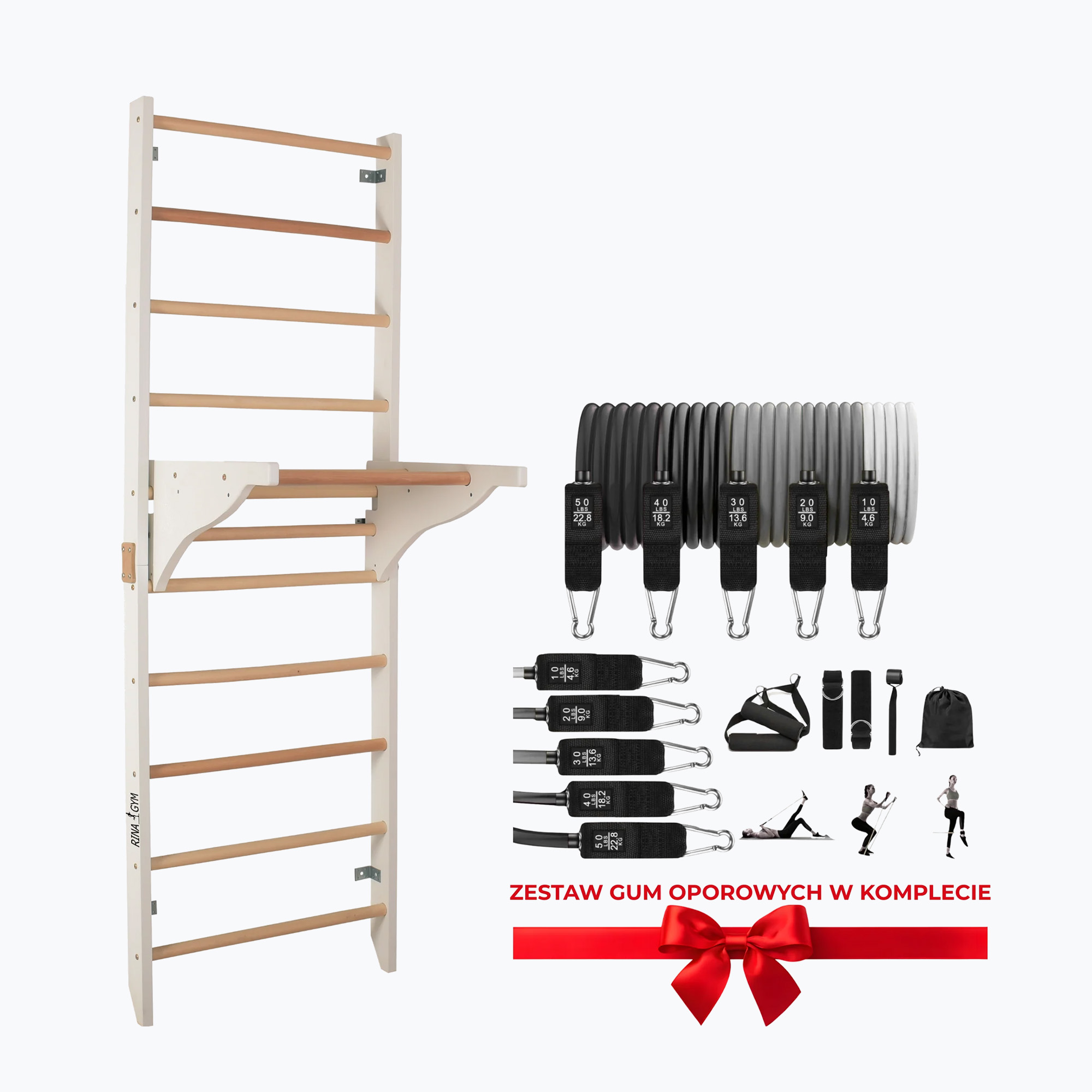 Drabinka treningowa RINAGYM Pro Pure pure white