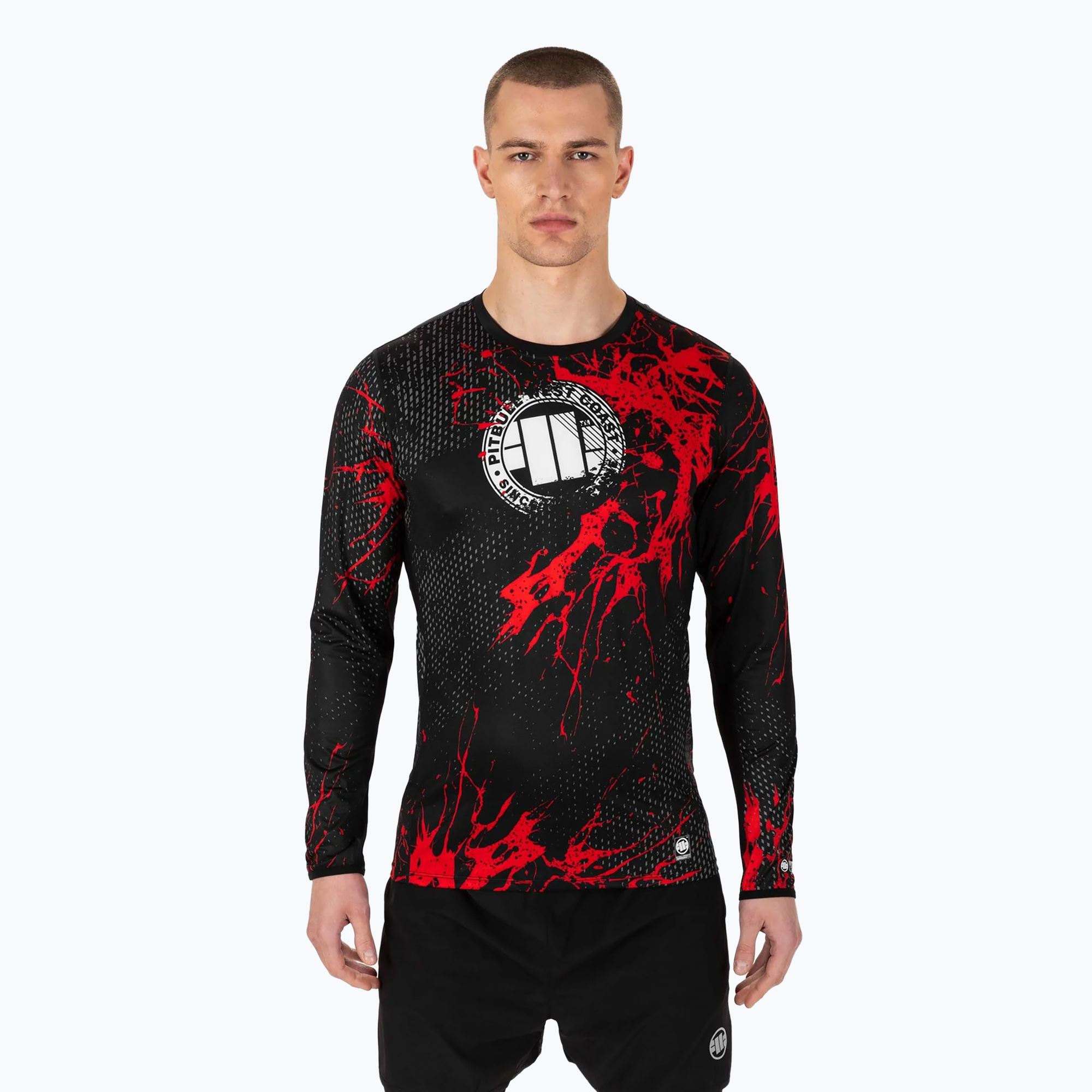 Longsleeve treningowy męski Pitbull Mesh Performance Pro Plus Blood Dog II black 