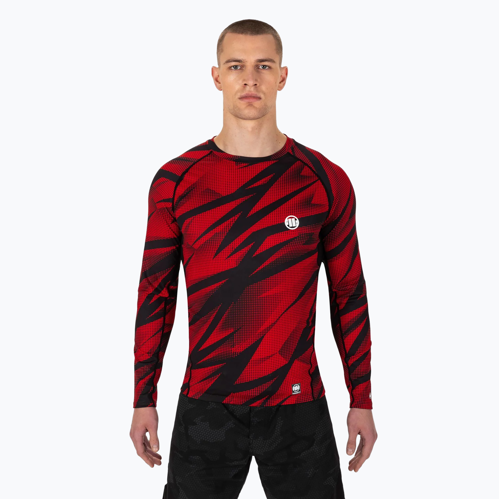 Rashguard longsleeve męski Pitbull Rashguard Dot Camo II red 
