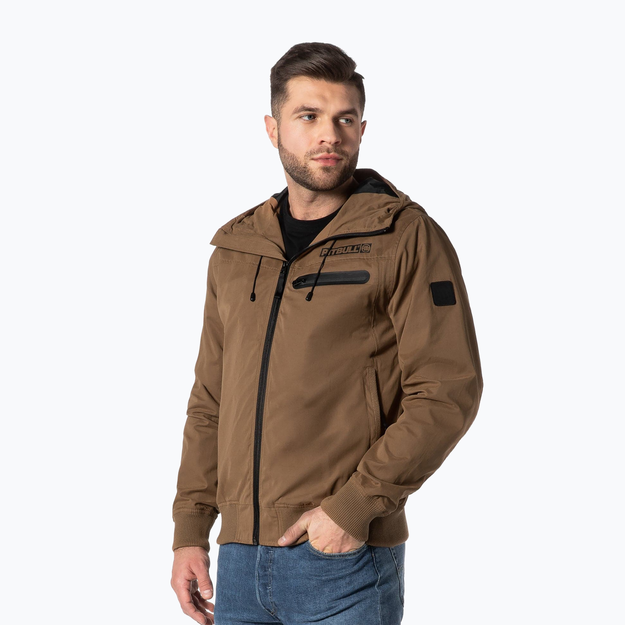 Kurtka męska Pitbull Groton Black Hooded NCP coyote brown 