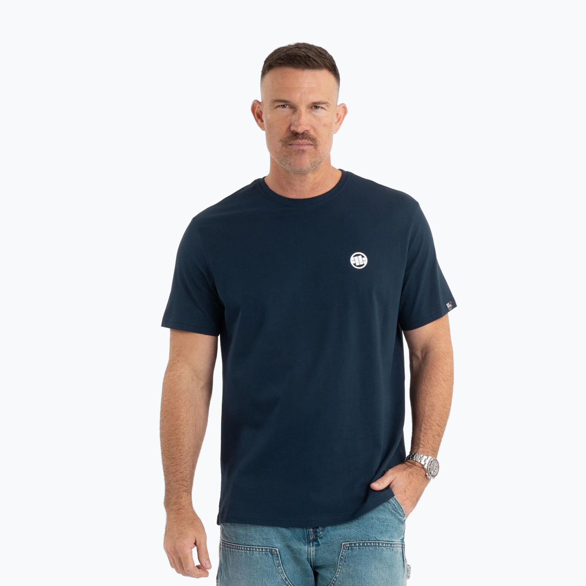 Pánske tričko Pitbull Small Logo dark navy