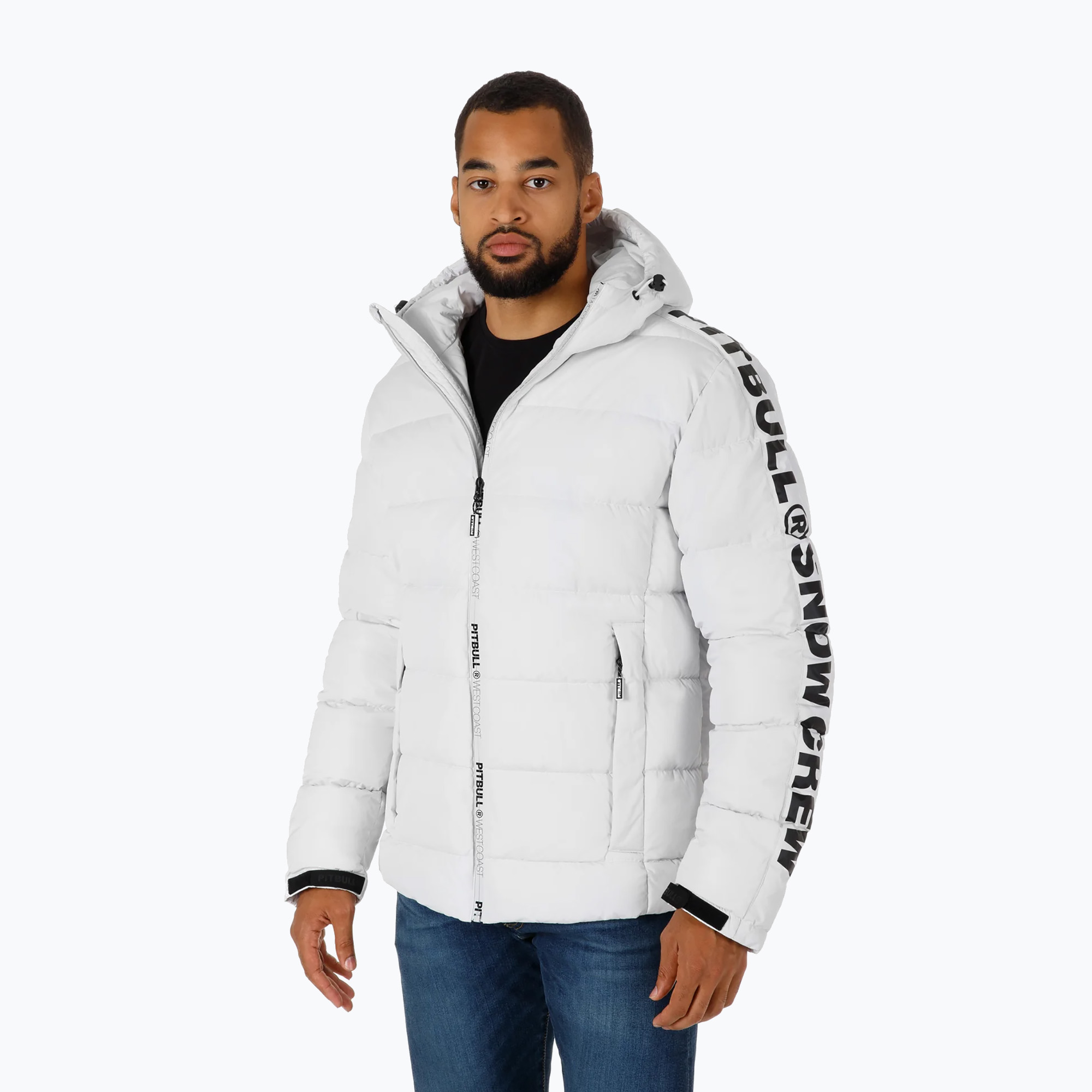 Kurtka zimowa męska Pitbull Airway 4 Padded Hooded off white 