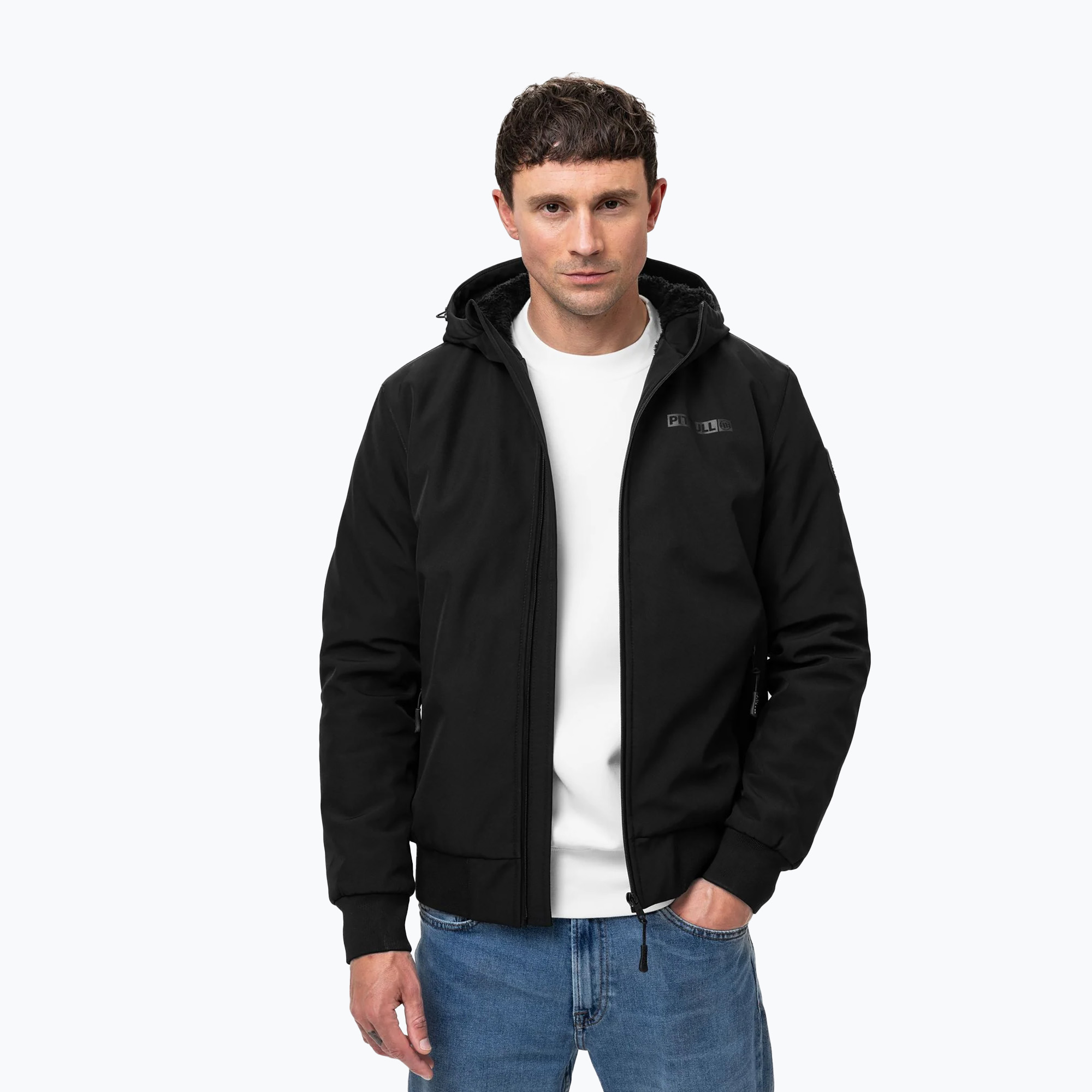 Kurtka zimowa męska Pitbull Winter Midway Hooded black 