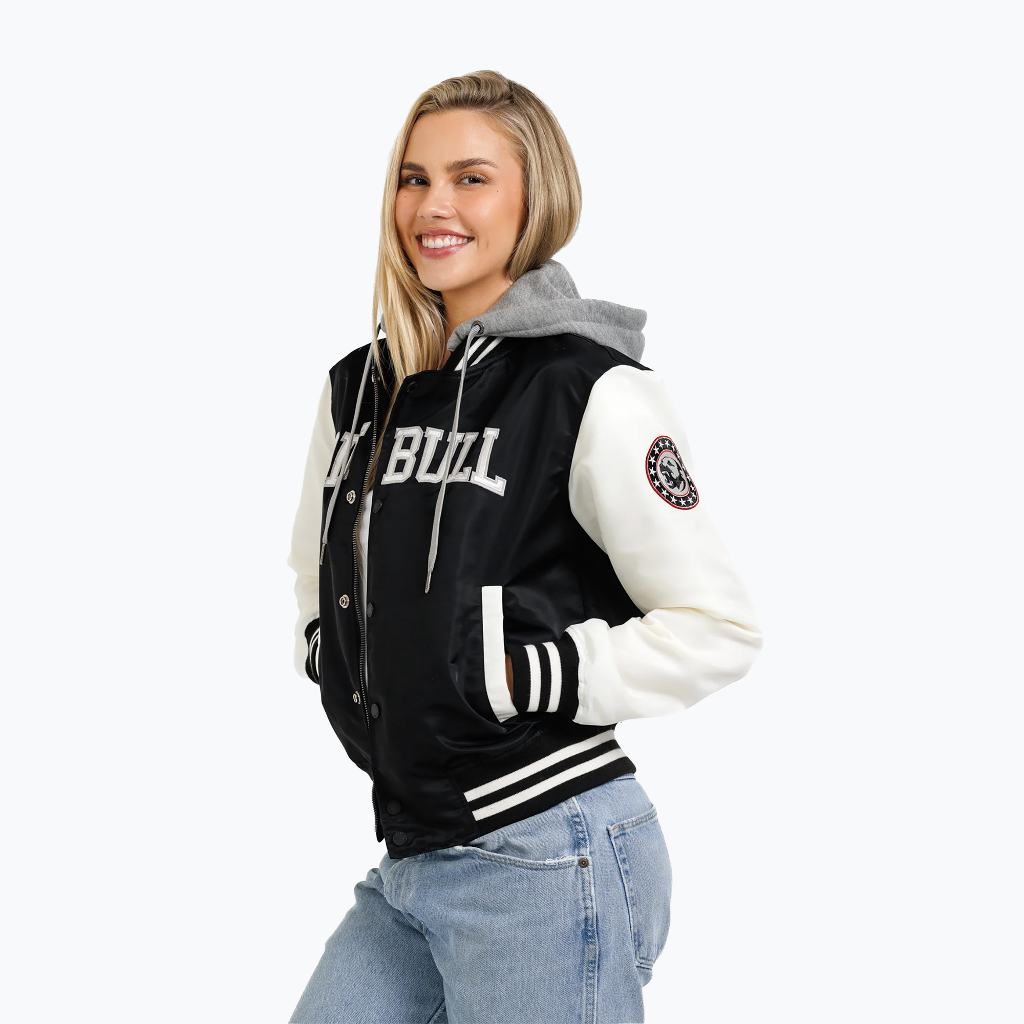 Kurtka damska Pitbull Eagle Ridge Hooded Varsity black 