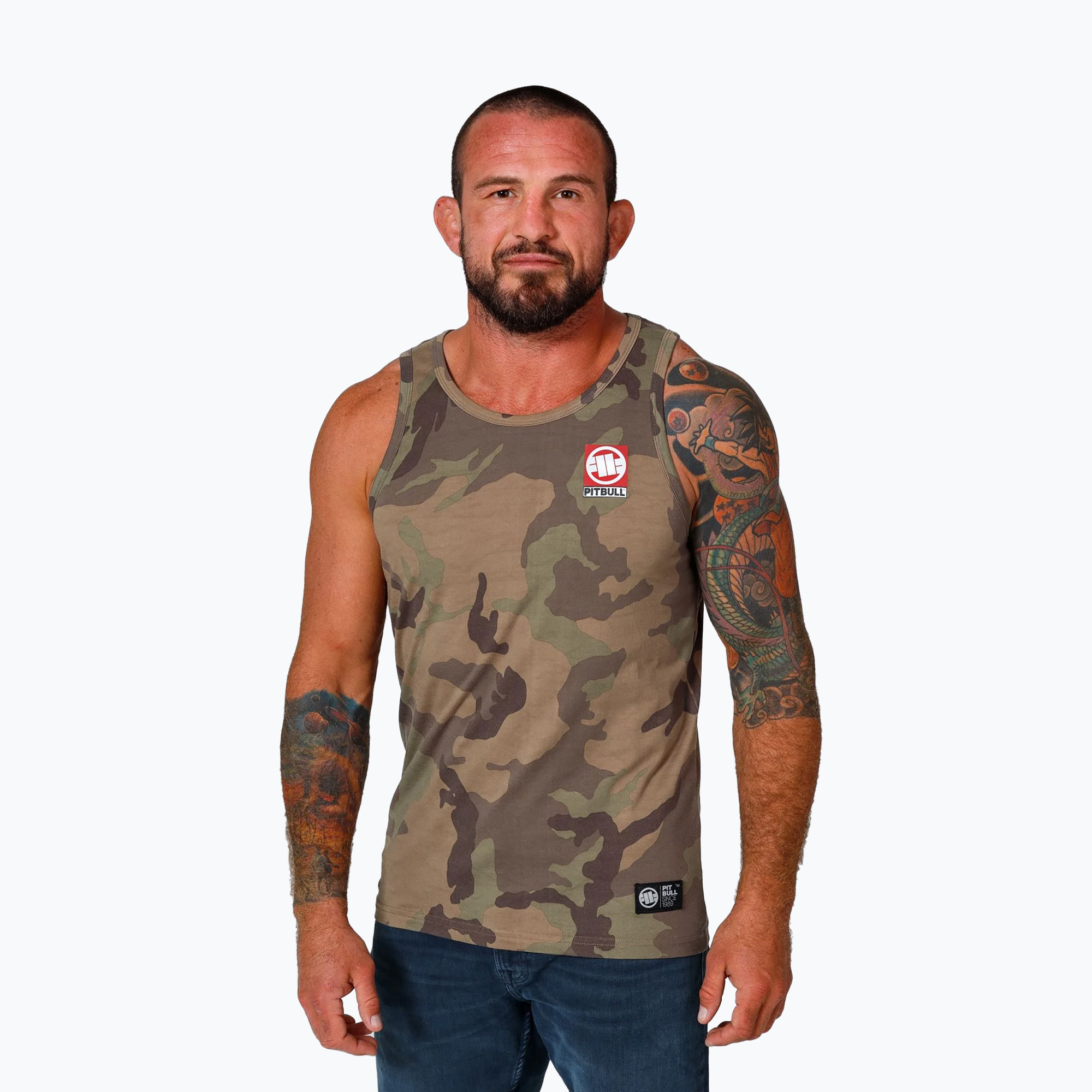 Tricou pentru bărbați Pitbull Small Hilltop Tank Top woodland camo