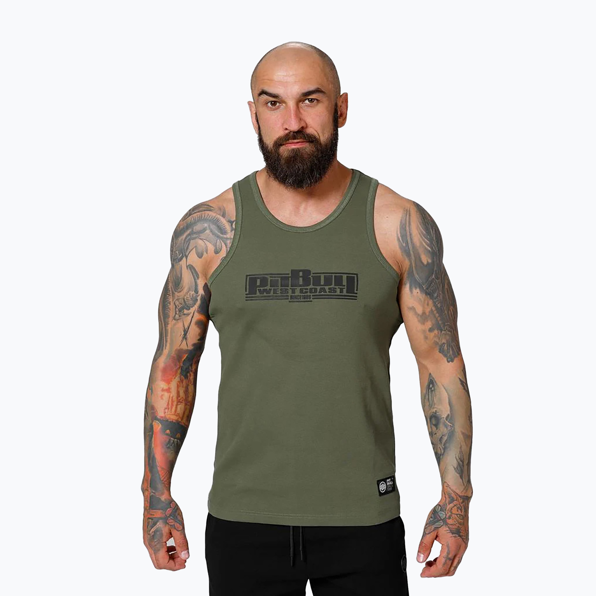 Мъжки боксов потник Pitbull Tank Top olive